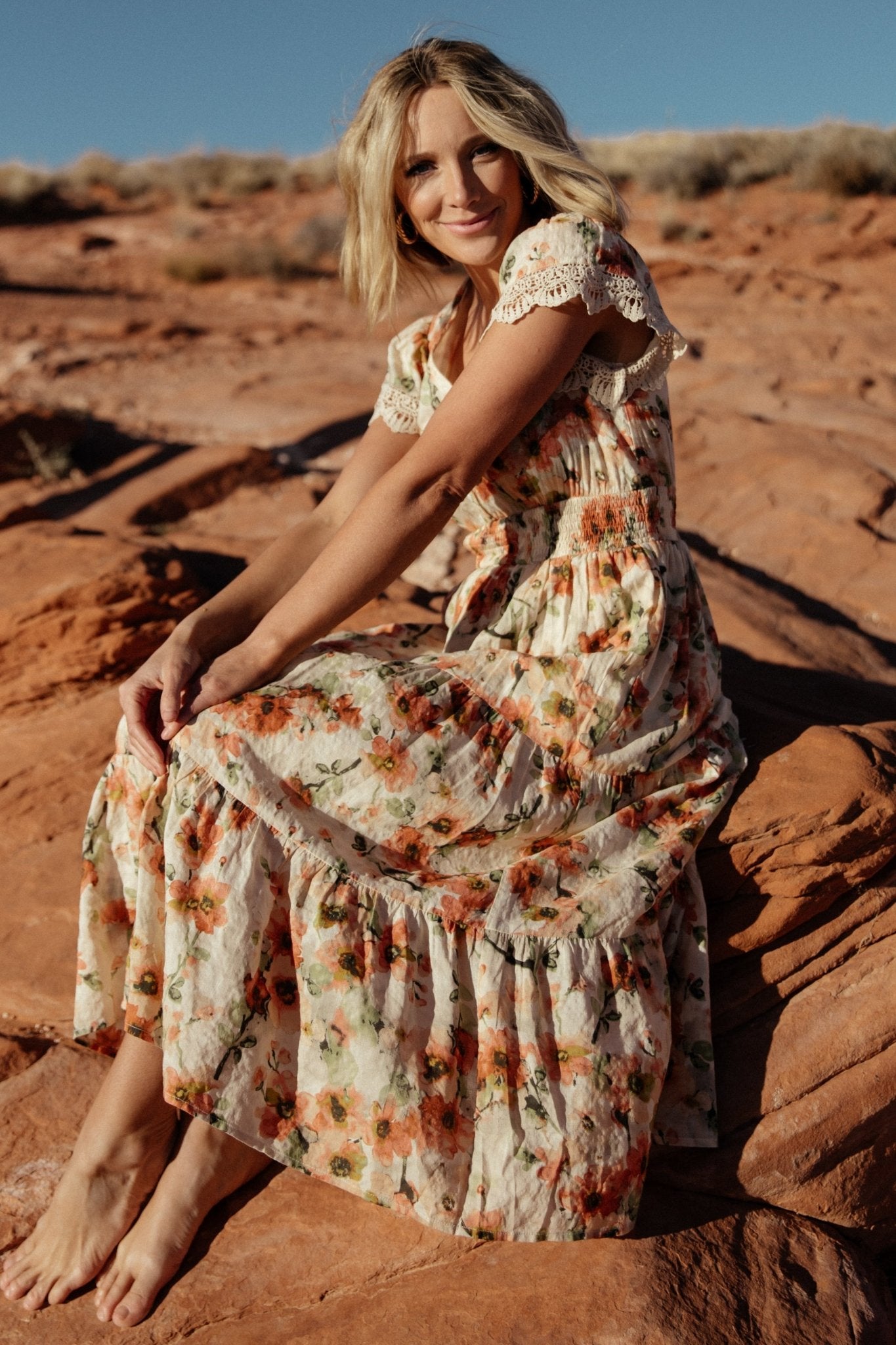 Aliyah Midi Dress | Coral Floral Buy Cheap Perfect