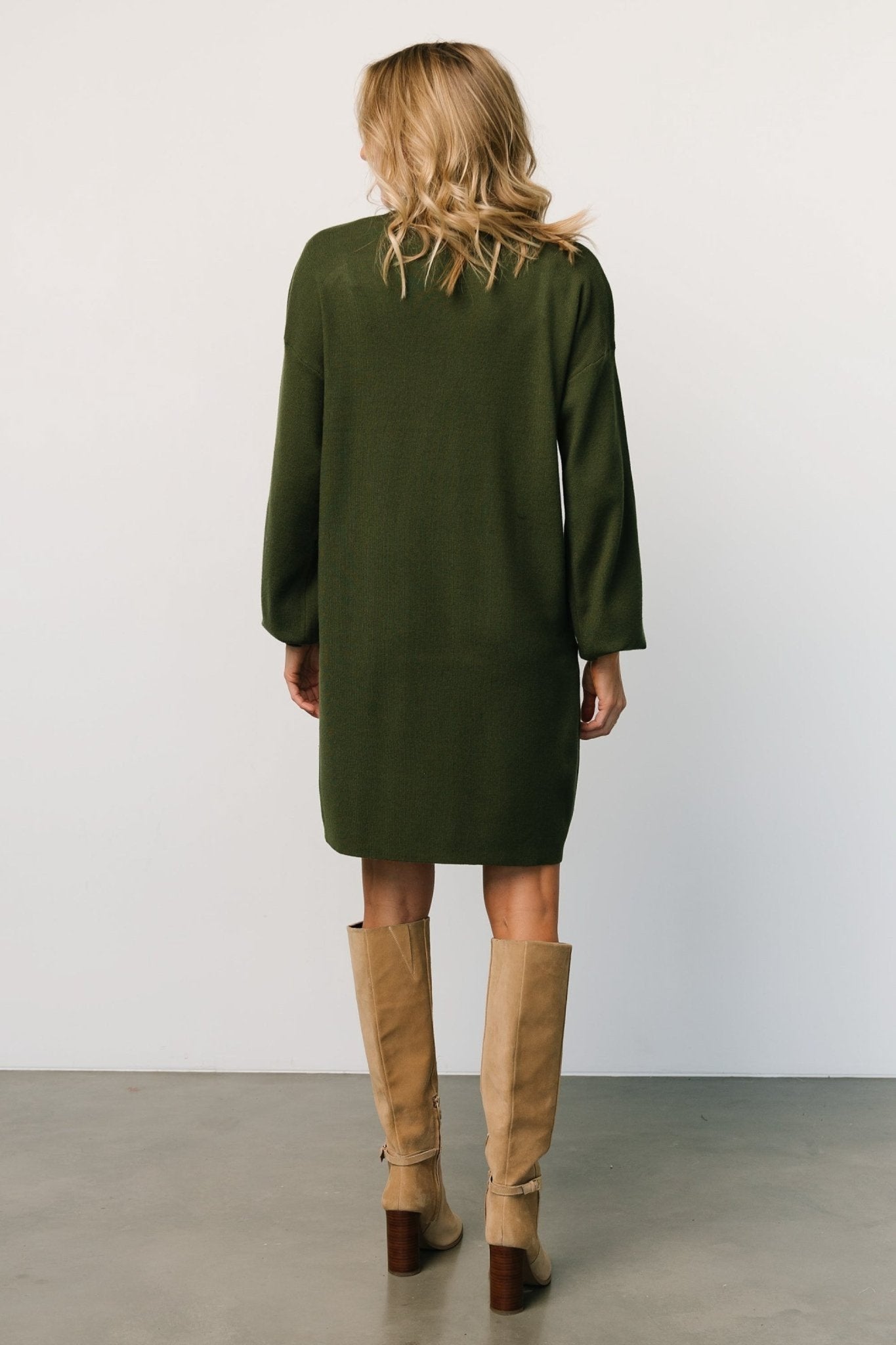 Jennings Sweater Dress | Deep Olive Free Shipping Classic