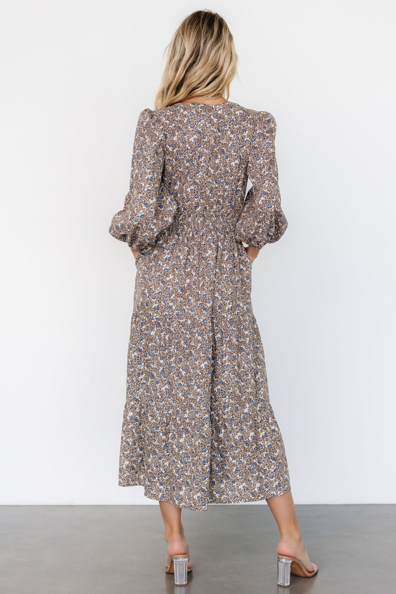 Leona Dress | Brown + Blue Multi Cheap Usa Stockist