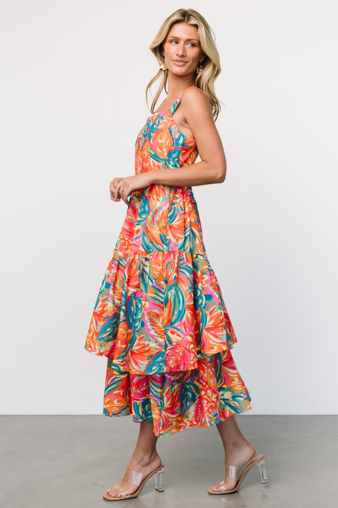 Kitts Tiered Dress | Tropical Print Buy Cheap 2025 Newest