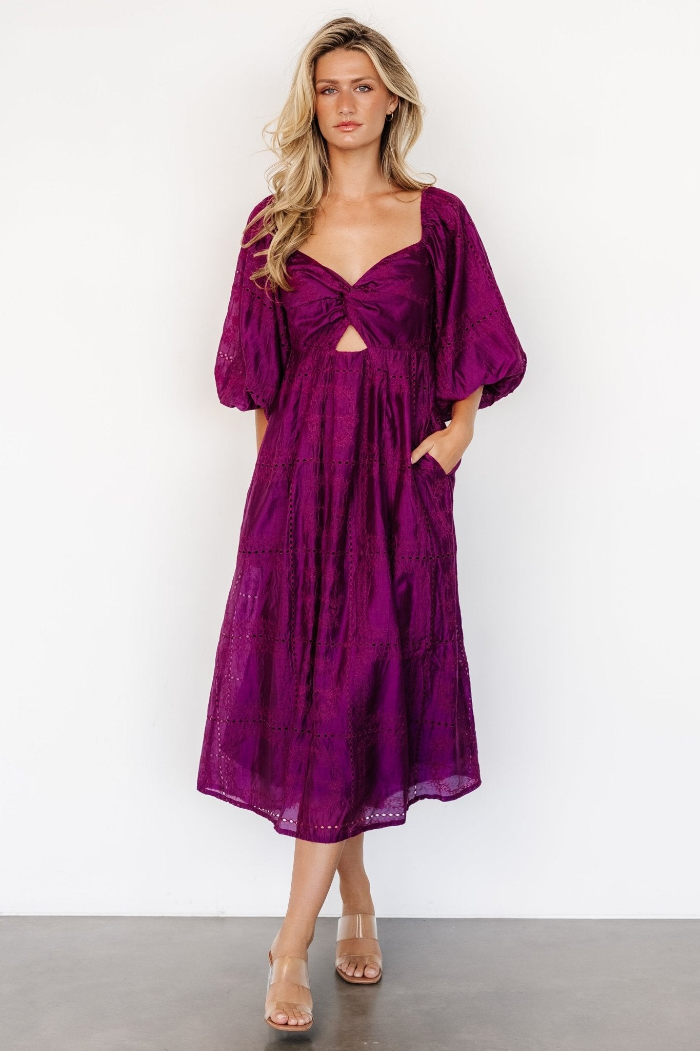 Brynn Midi Dress | Berry Where To Buy Cheap Real