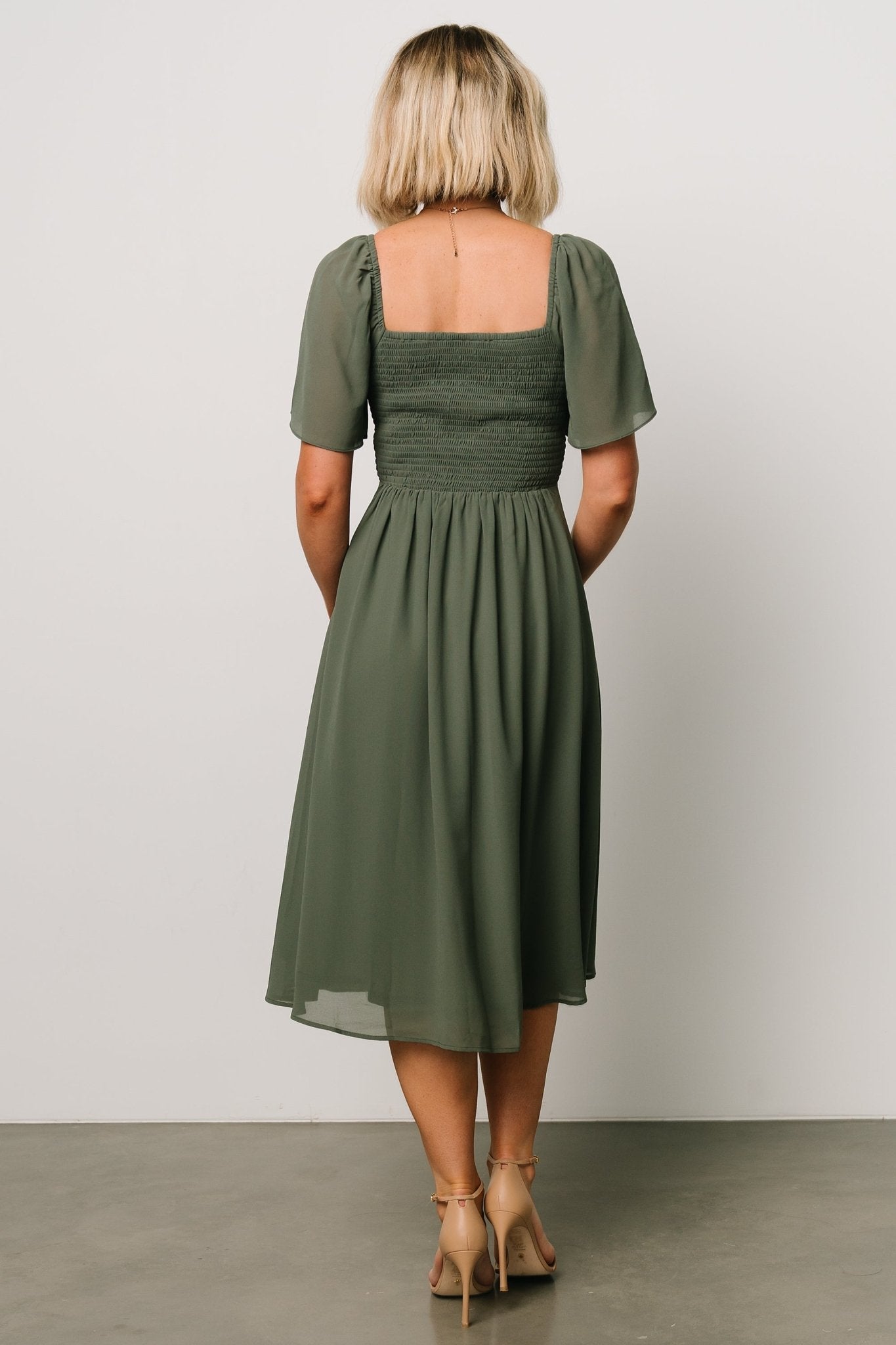 Colette Sweetheart Midi Dress | Dark Sage Buy Cheap Buy