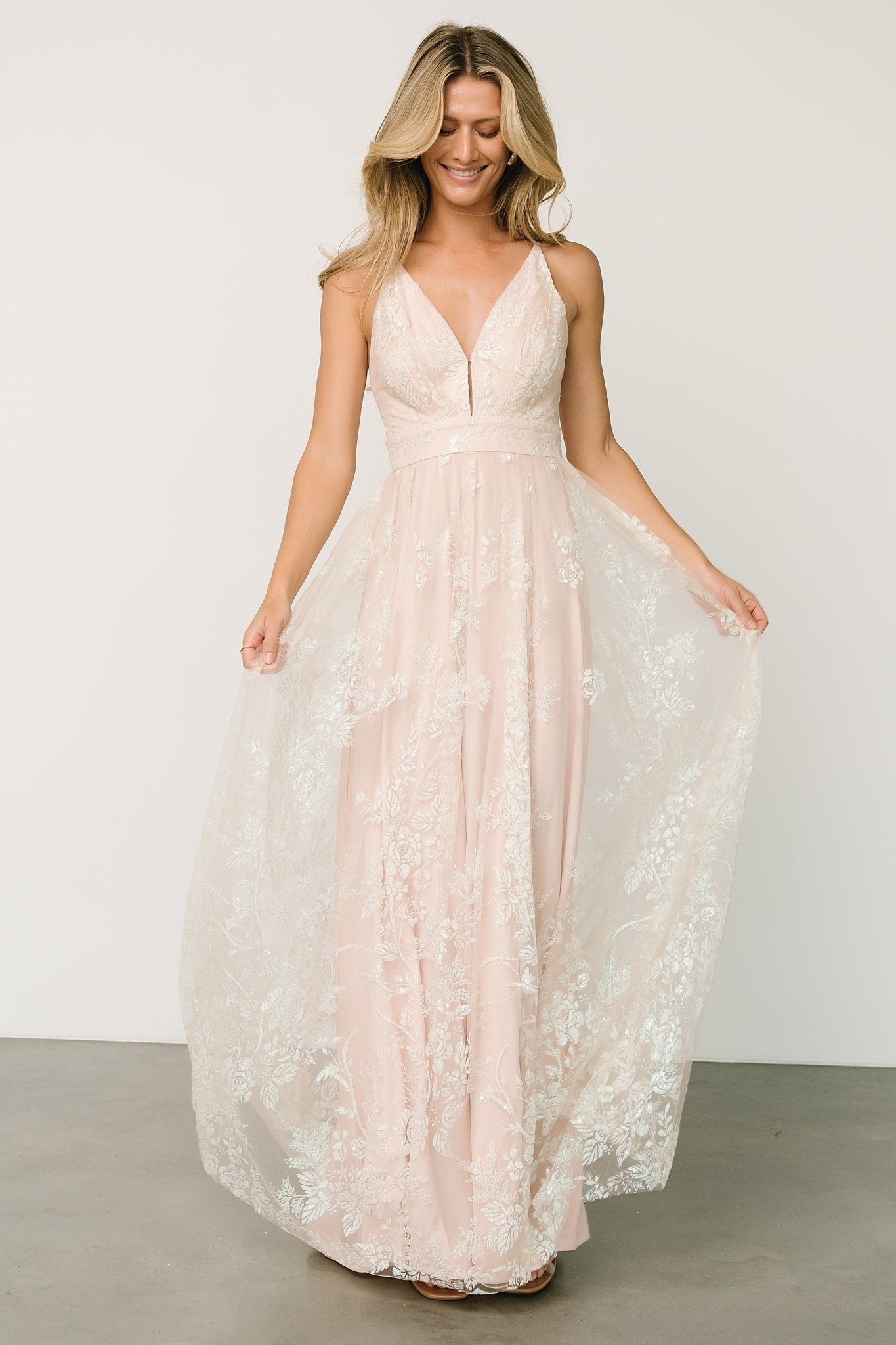 Lucienne Shimmer Maxi Gown | Ivory Cheap For Nice