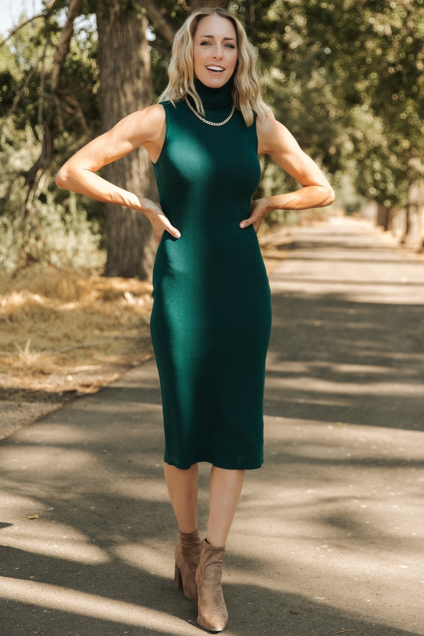 Melbourne Turtleneck Midi Dress | Emerald Cheap Sale Footlocker Pictures