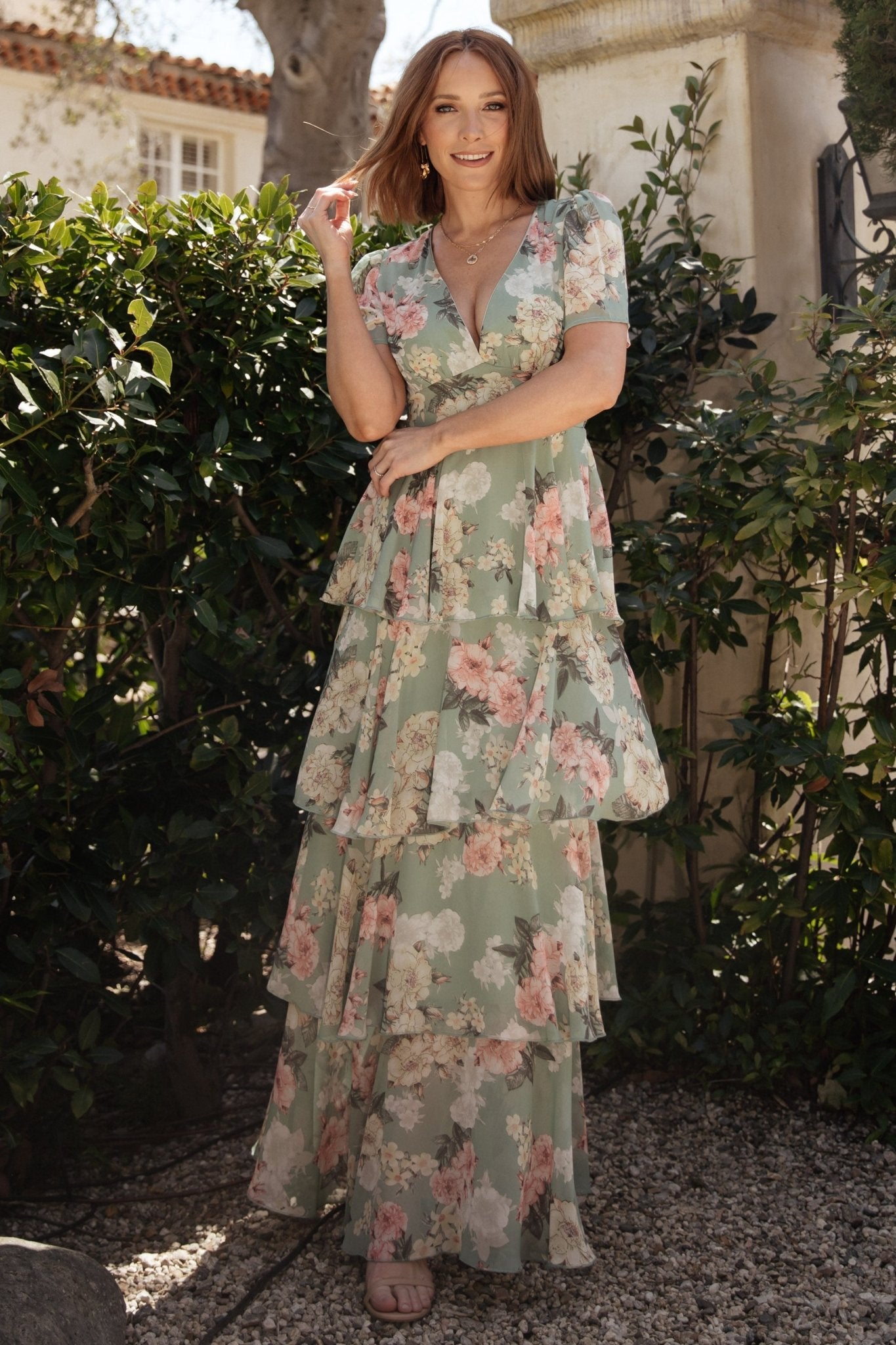 Montaigne Ruffle Maxi Dress | Sage Floral Discount Latest Collections