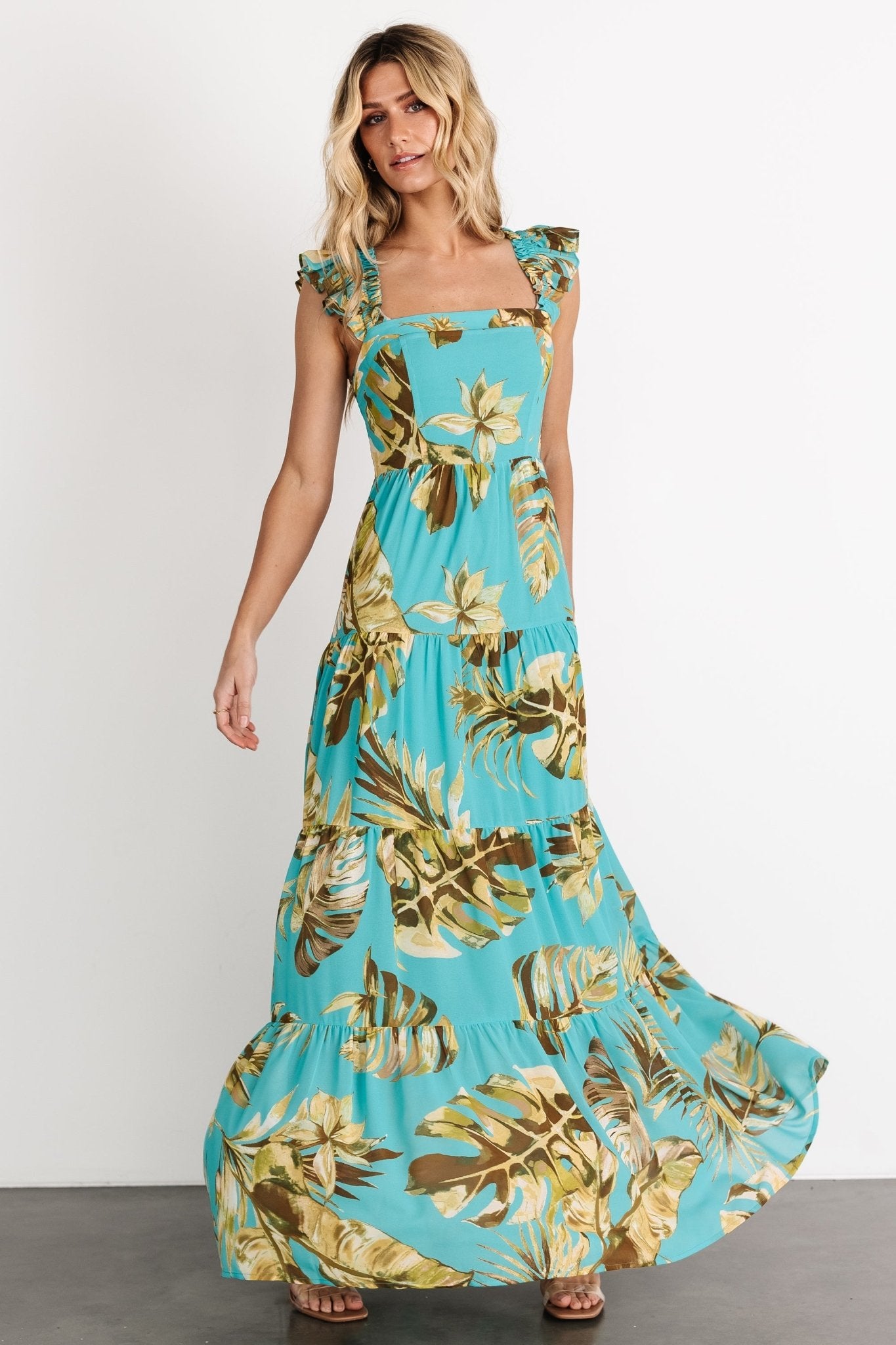 Encinitas Maxi Dress | Caribbean Blue Print Cheap Countdown Package