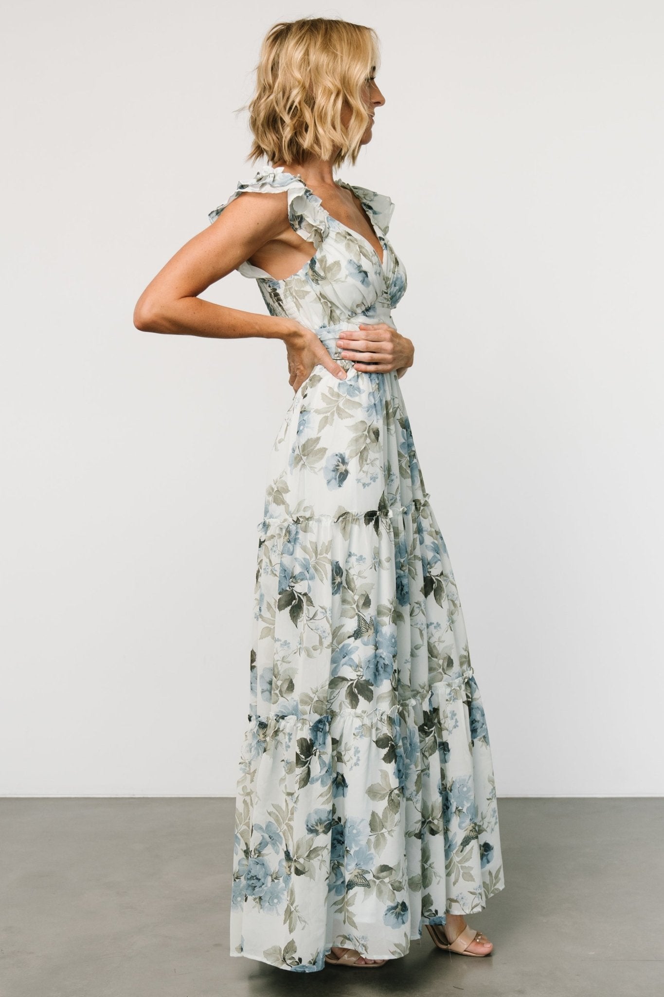 Martina Maxi Dress | Light Blue Floral Manchester Great Sale Cheap Online