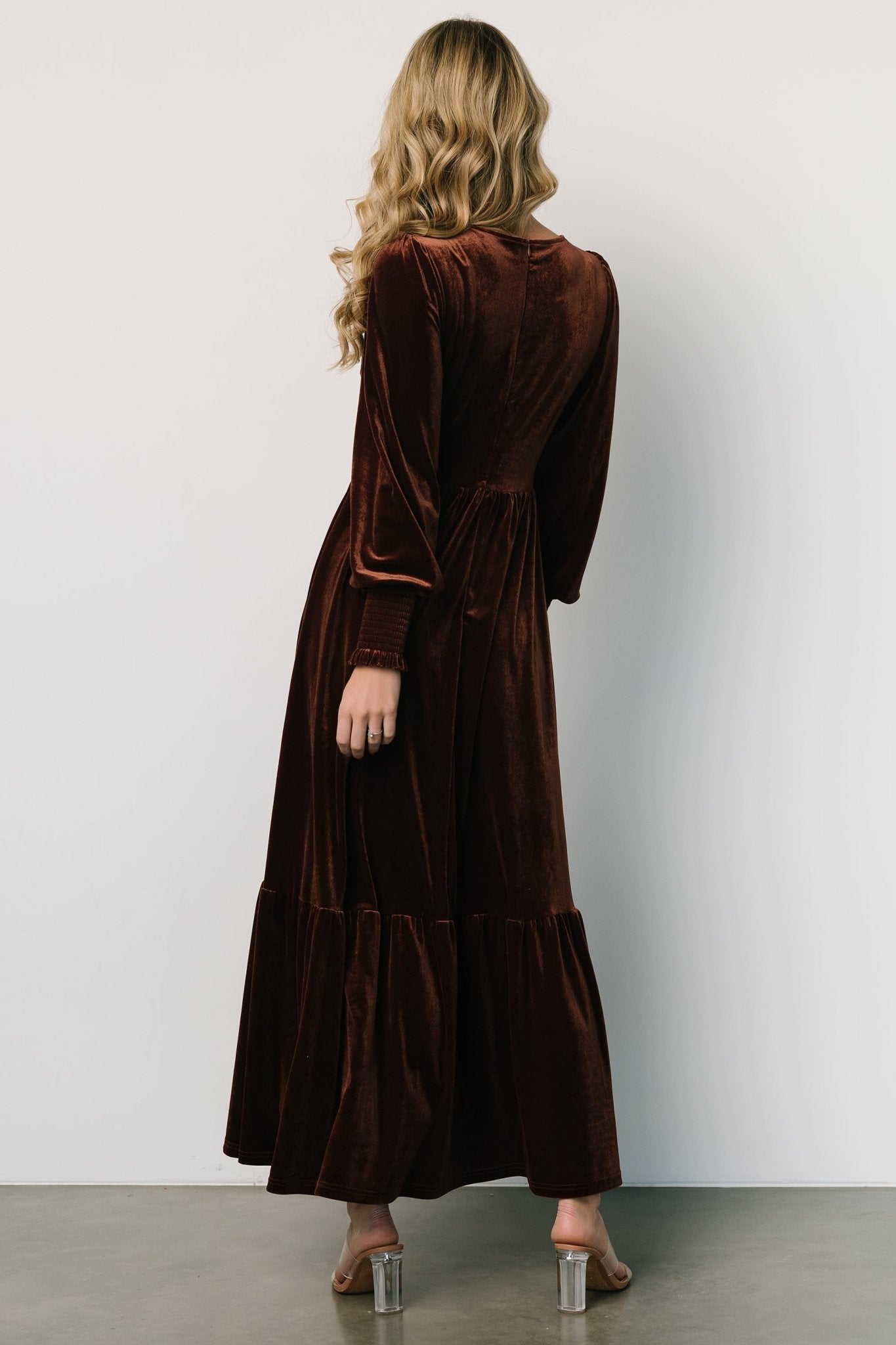 Ingrid Velvet Maxi Dress | Chocolate Discount Professional