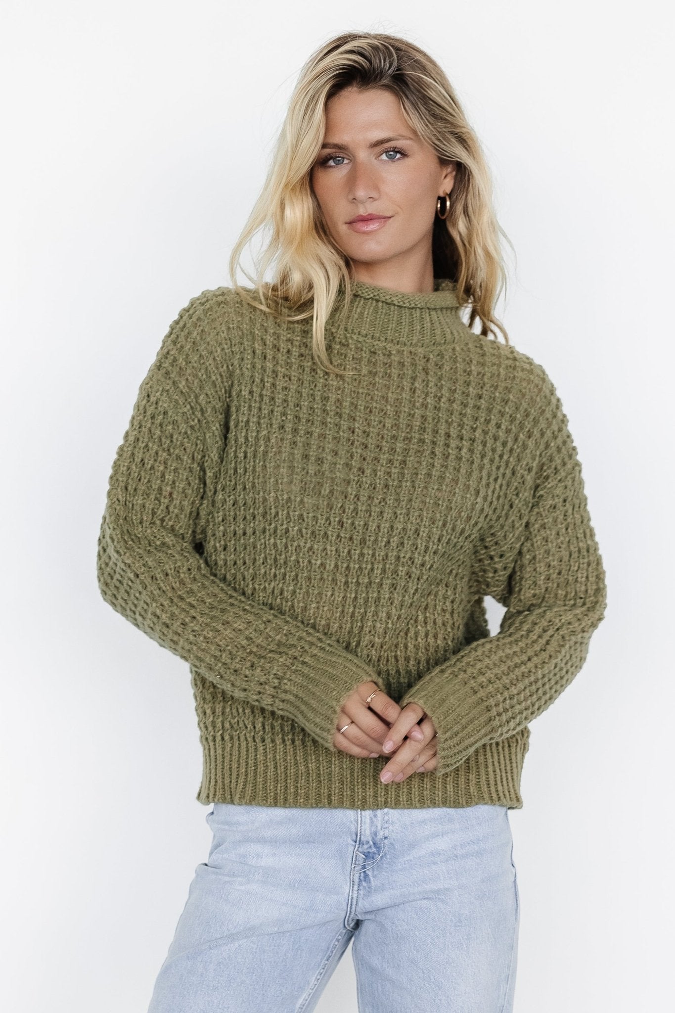 Syracuse Chunky Knit Sweater | Dusty Olive Enjoy Cheap Pice