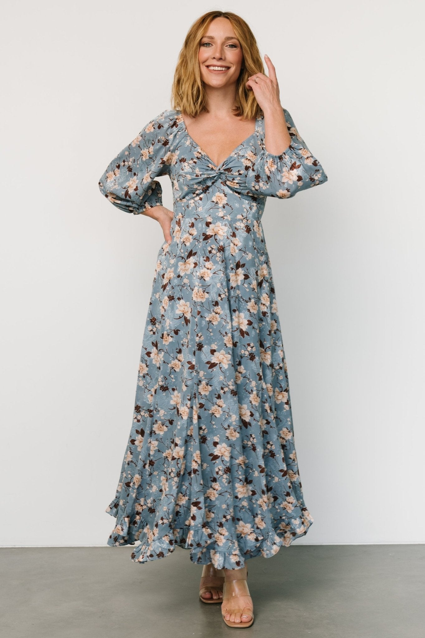 Estefania Maxi Dress | Blue + Peach Floral Sale Footlocker