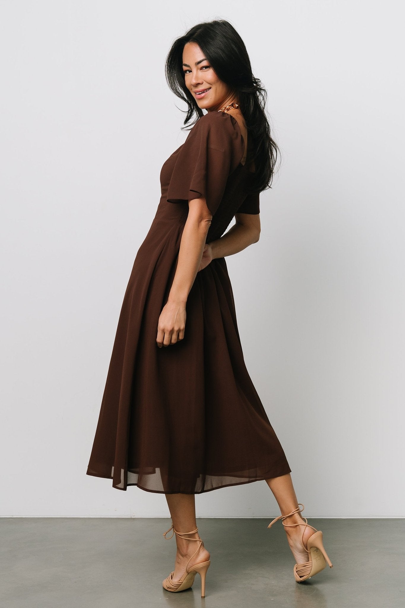 Colette Sweetheart Midi Dress | Espresso Buy Cheap Genuine