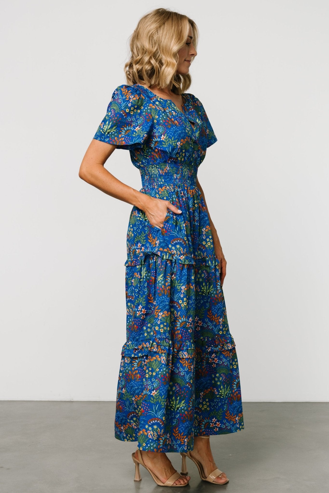 Palmer Tiered Maxi Dress | Cobalt Multi Clearance 2025