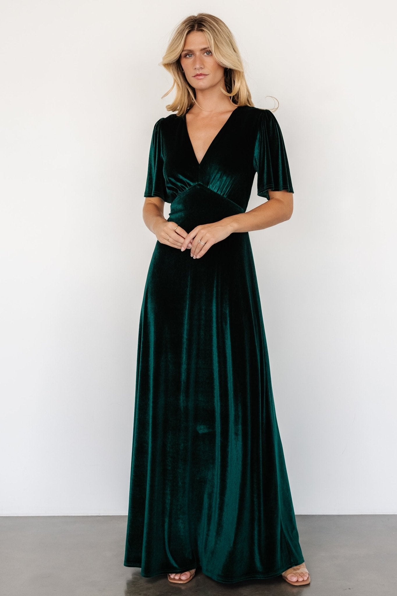 Vivian Velvet Maxi Dress | Emerald Free Shipping Browse