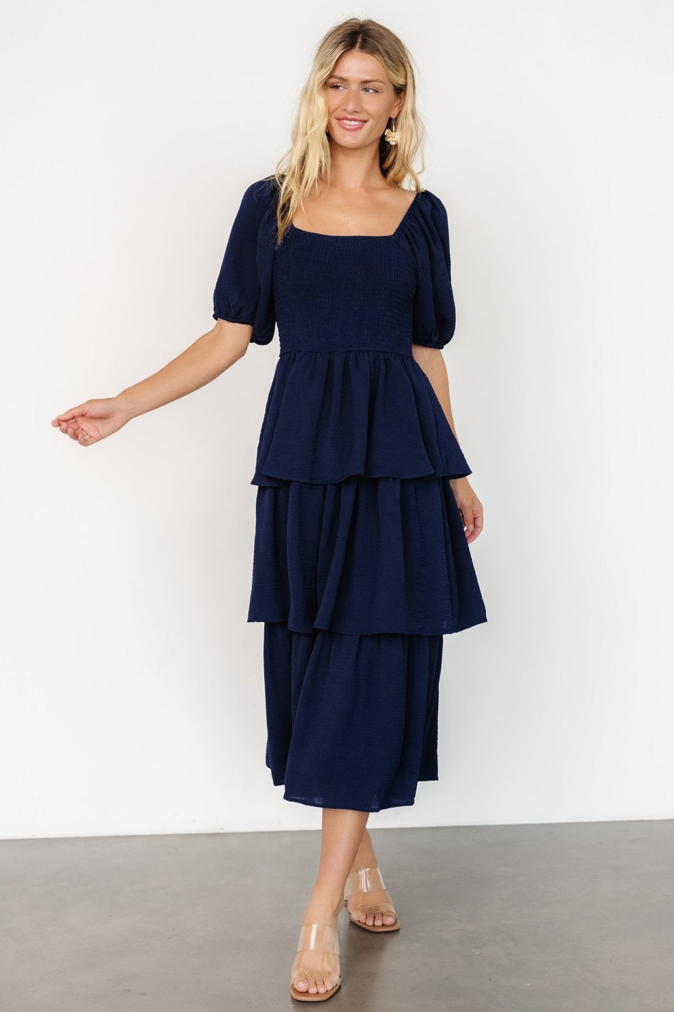 Ashbourne Tiered Dress | Midnight Blue Best Wholesale For Sale