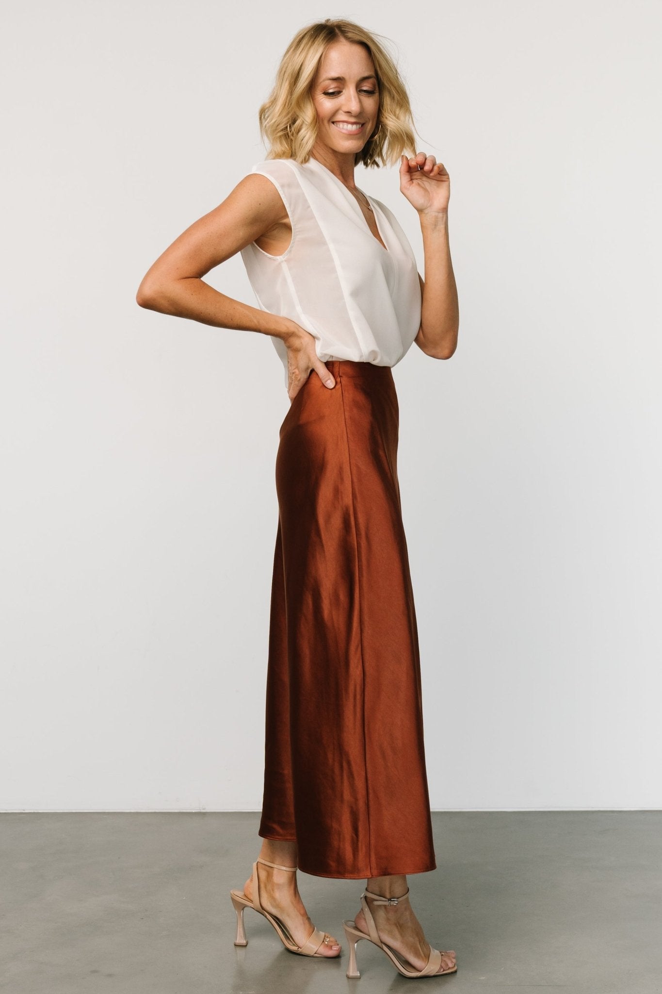 Celeste Satin Midi Skirt | Spice Cheap Sale Perfect