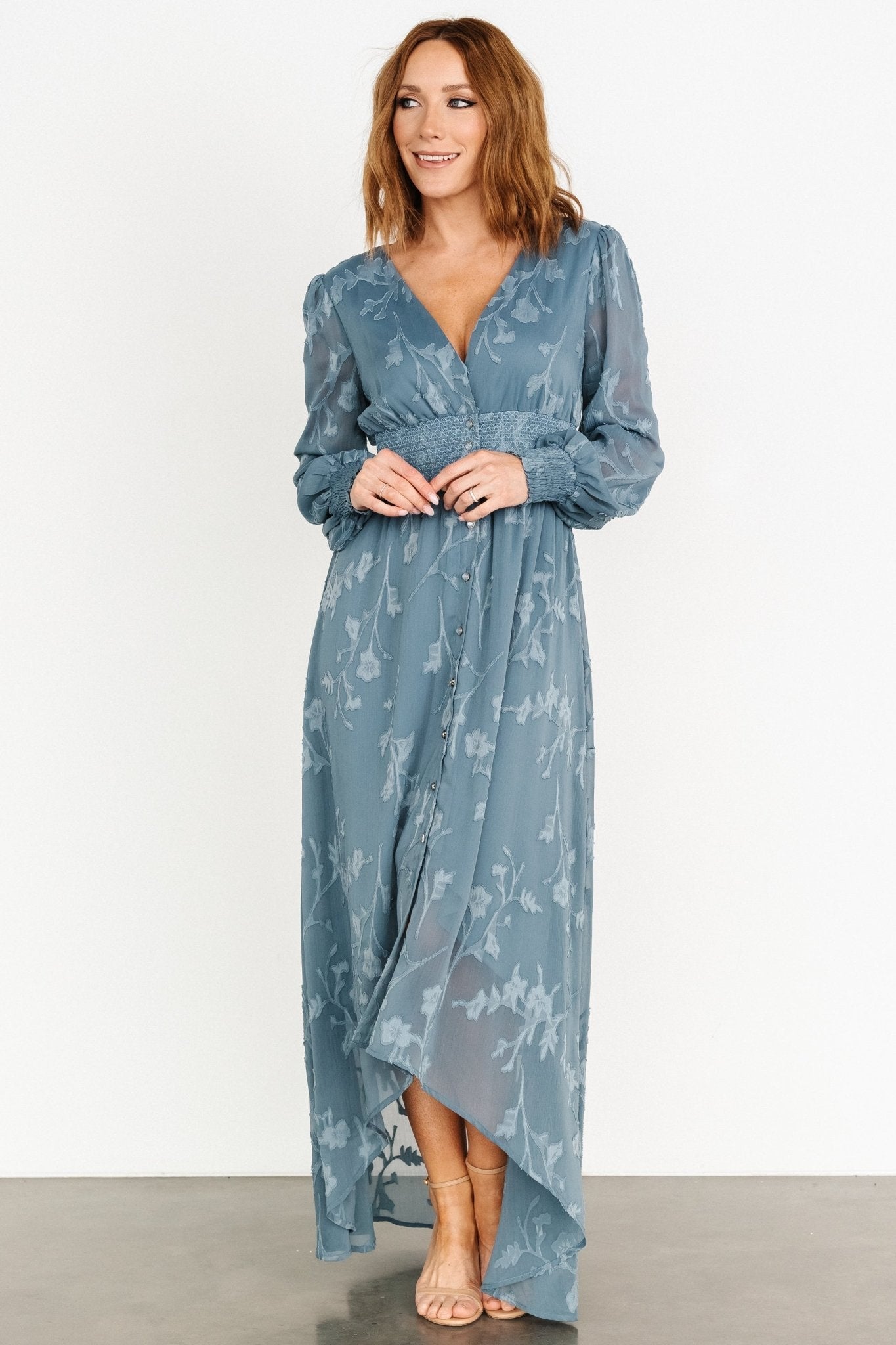 Mayfair High Low Maxi Dress | Slate Blue Cheap Sale 100% Guaranteed