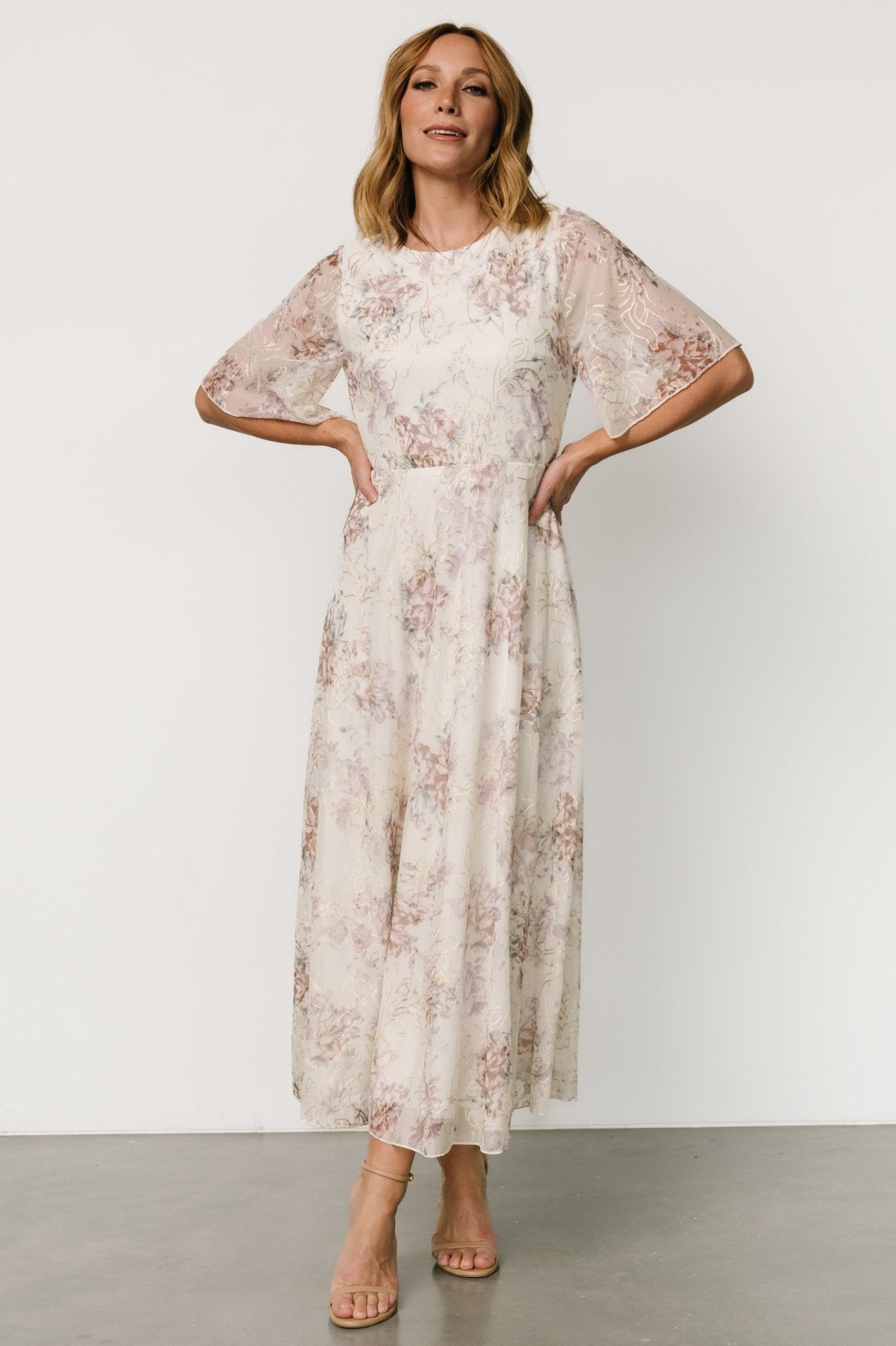 Kathreen Midi Dress | Ivory Floral Discount Cost