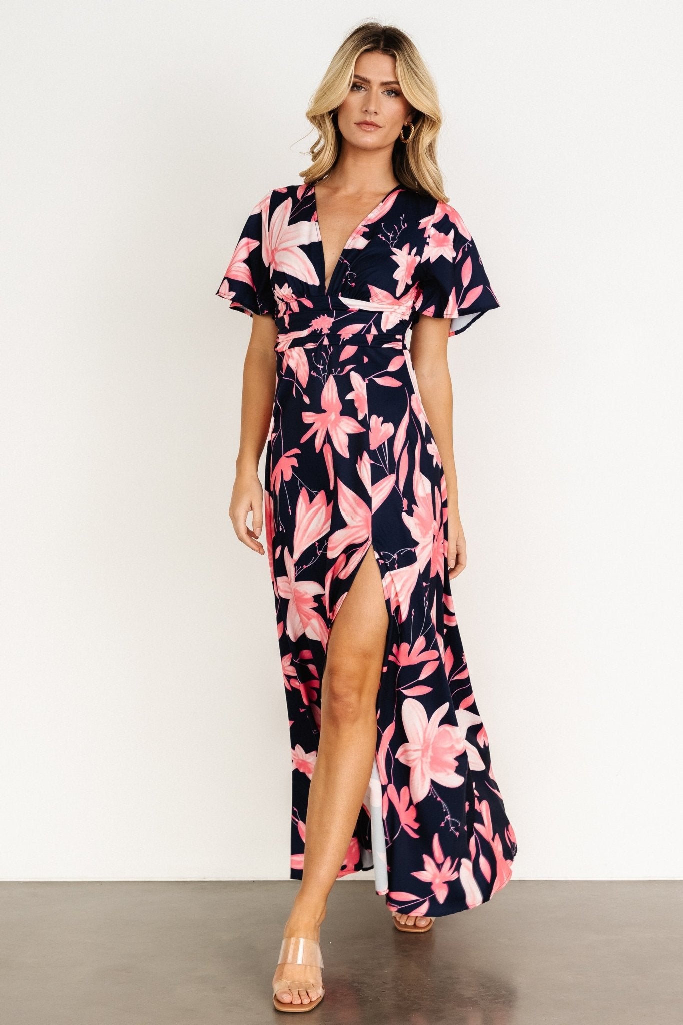 Dina Maxi Dress | Navy + Pink Floral Discount