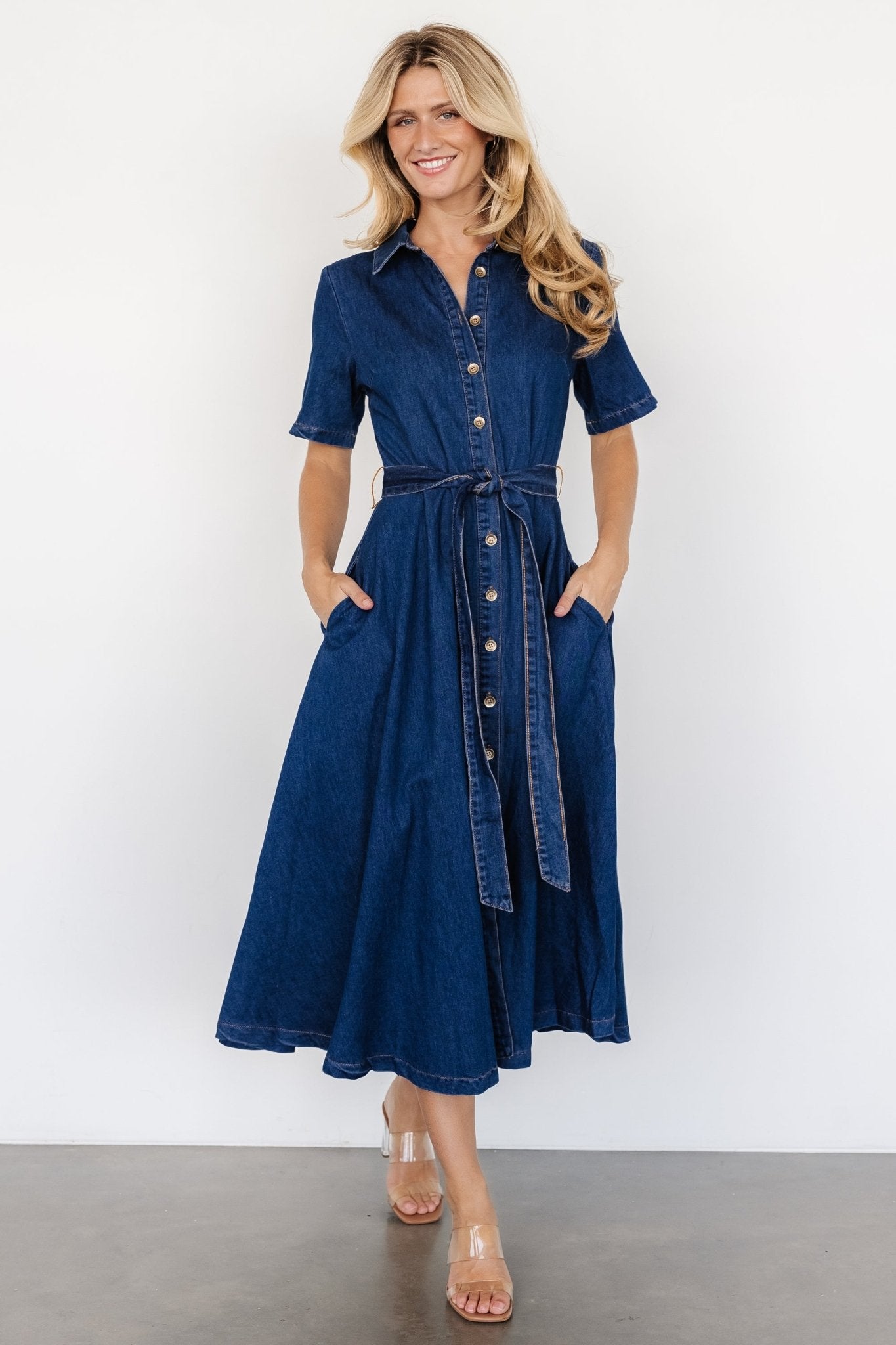 Janelle Midi Dress | Denim Blue Cheap Sale Low Pice