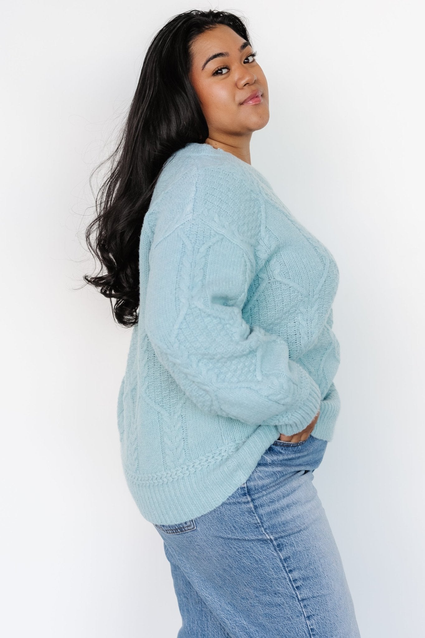 Sheffield Knit Sweater | Light Blue Outlet Clearance Store