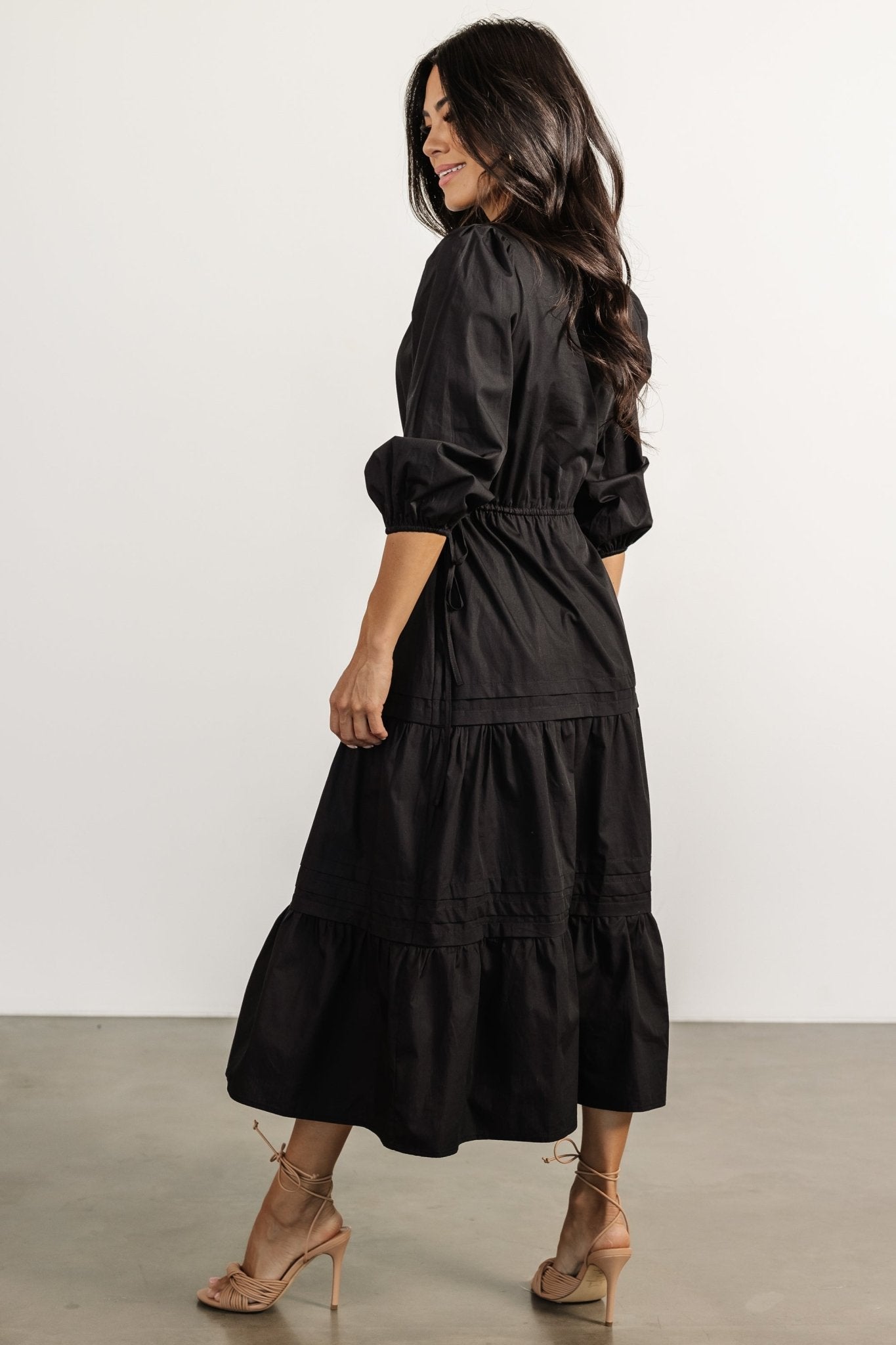 Santa Fe Poplin Midi Dress | Black Very Cheap Pice