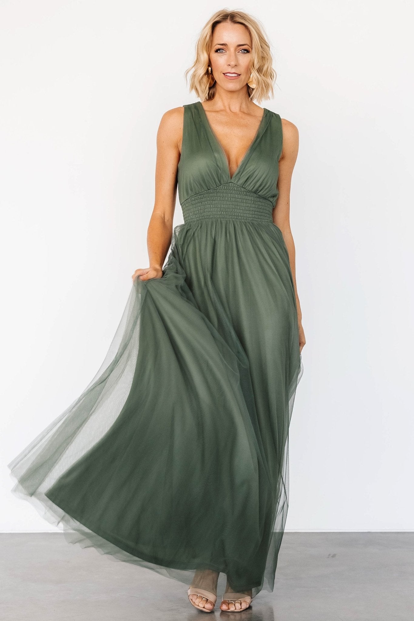 Kamila Tulle Maxi Dress | Dark Sage Genuine Cheap Pice