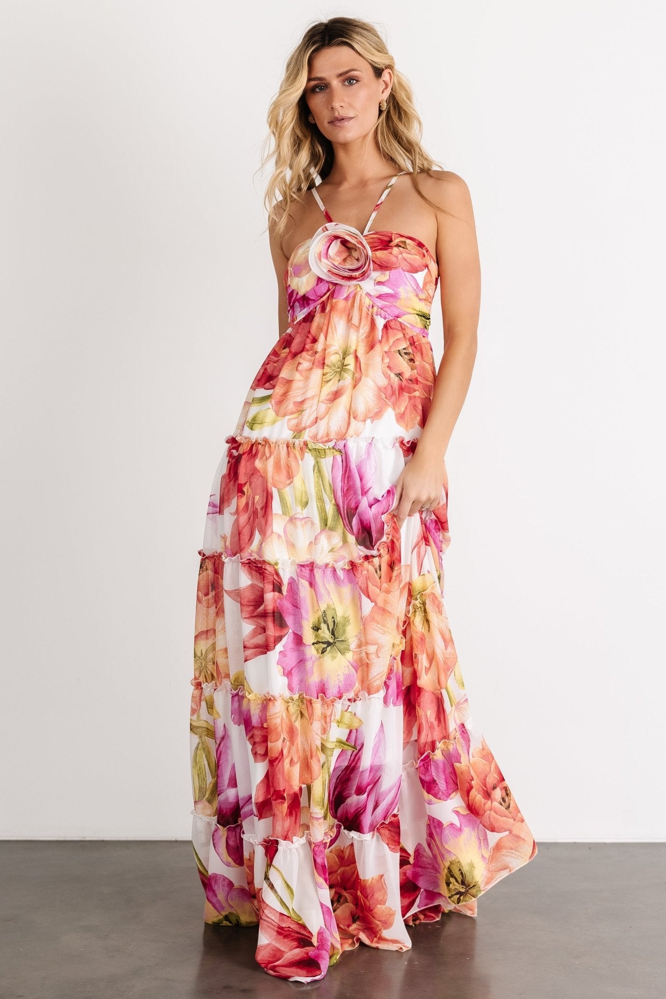 Charmaine Maxi Dress | Pink + Red Floral Cheap Sale Wiki