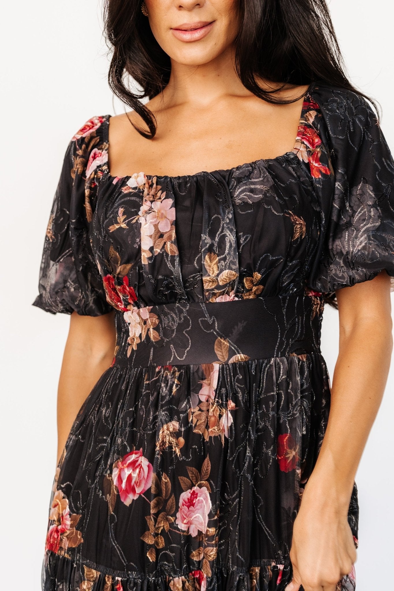 Annabeth Midi Dress | Black Floral Sale Footlocker Finishline