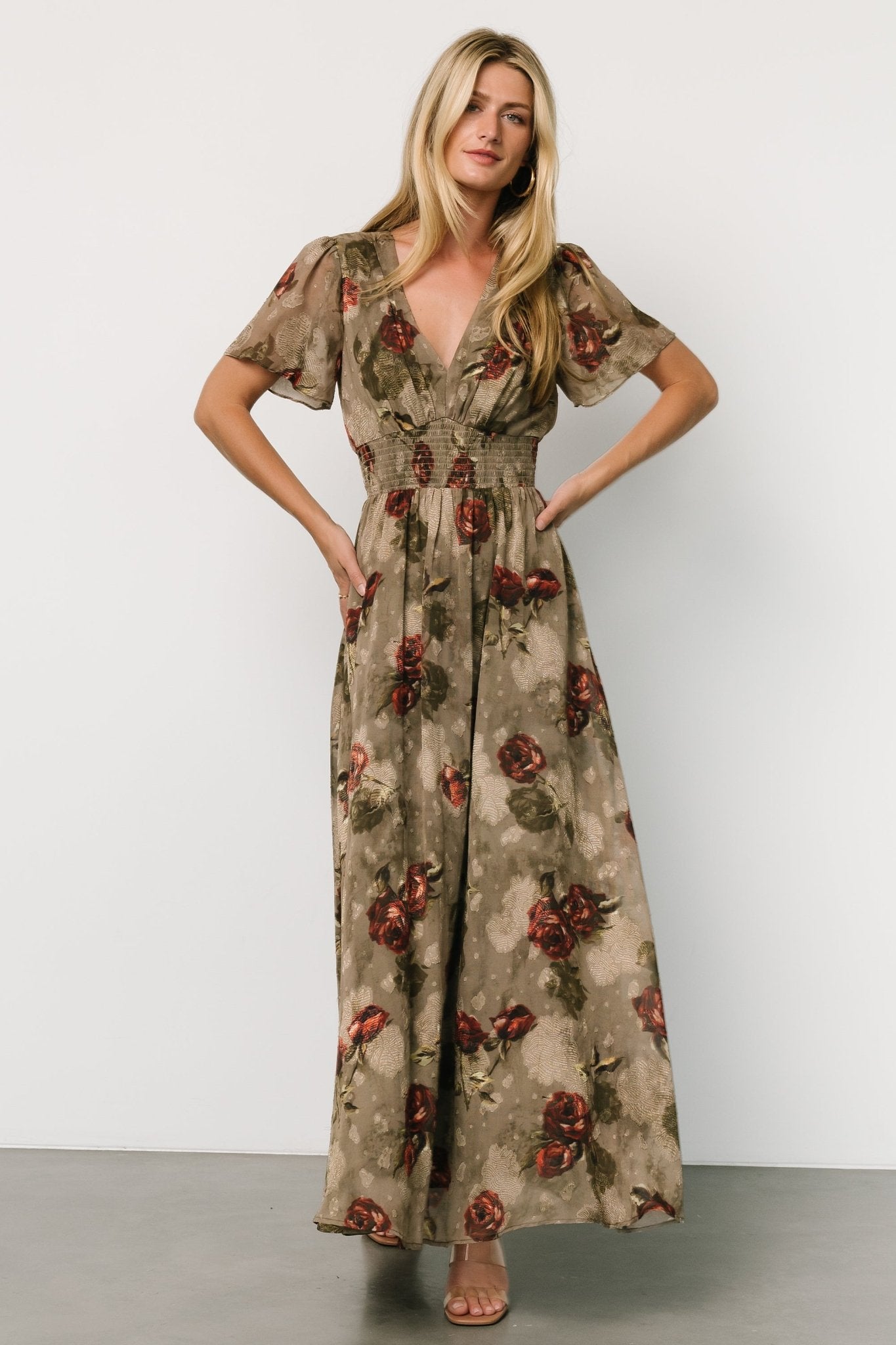 Birdie Maxi Dress | Olive Floral Outlet Clearance Store