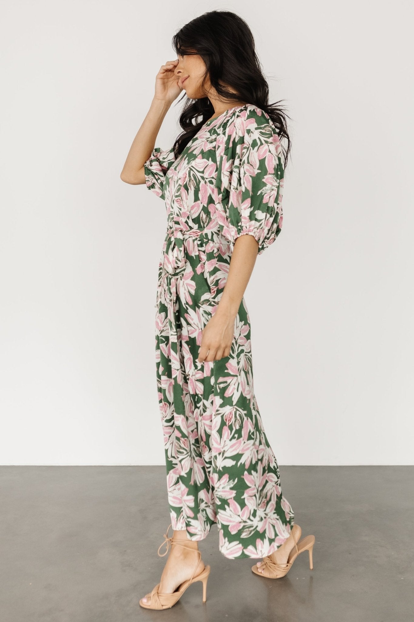 Tucson Midi Dress | Green + Pink Original Cheap Pice