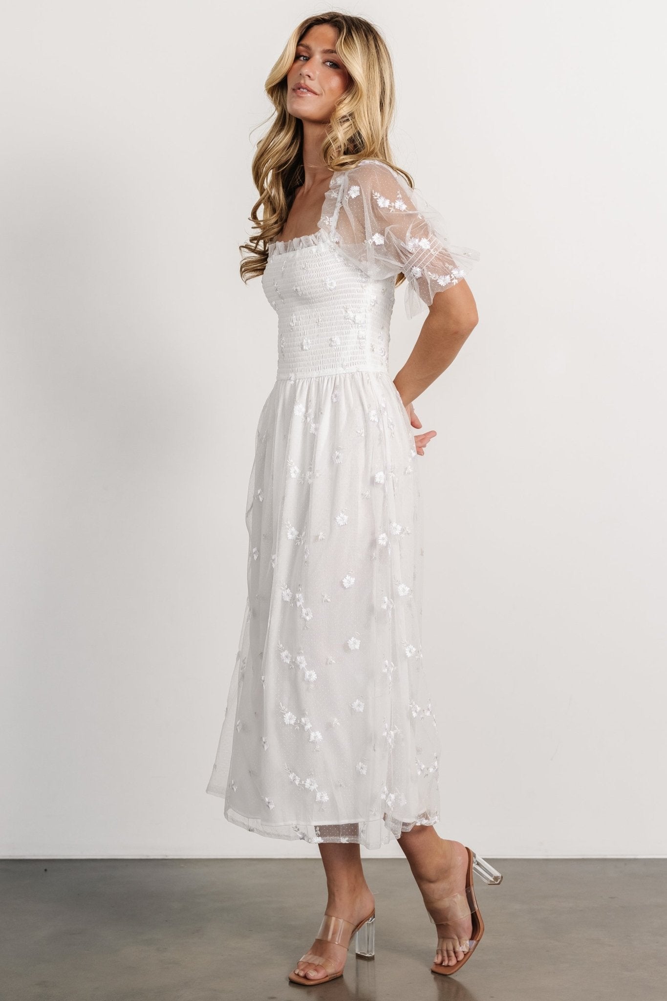 Emilia Embroidered Dress | Off White Cheap Fashion Style