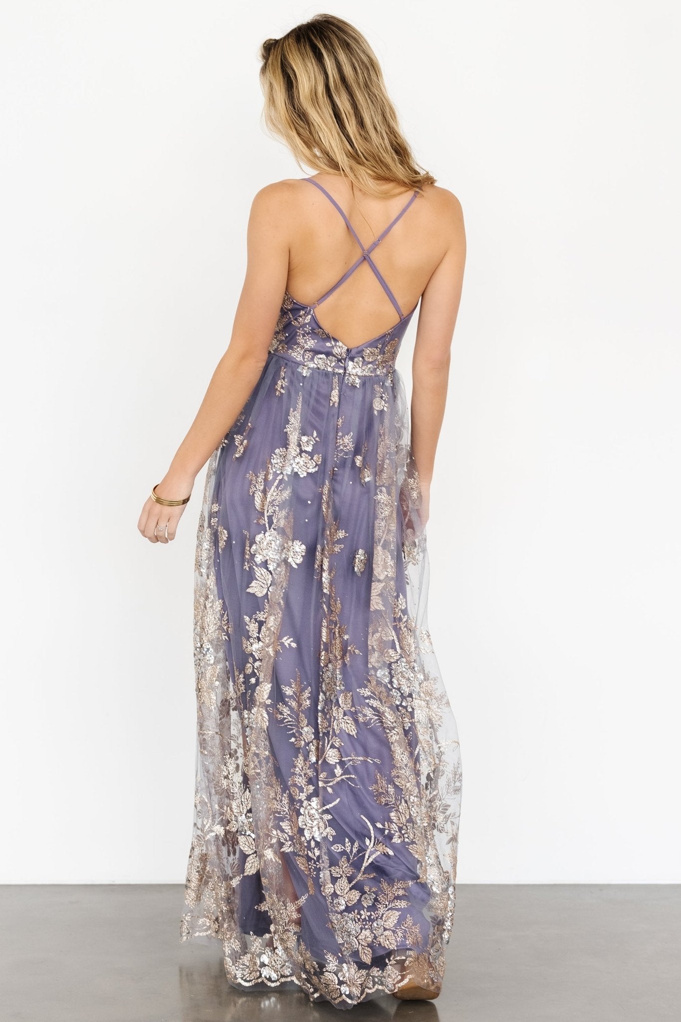 Lucienne Shimmer Maxi Gown | Blue + Gold Sale For Nice