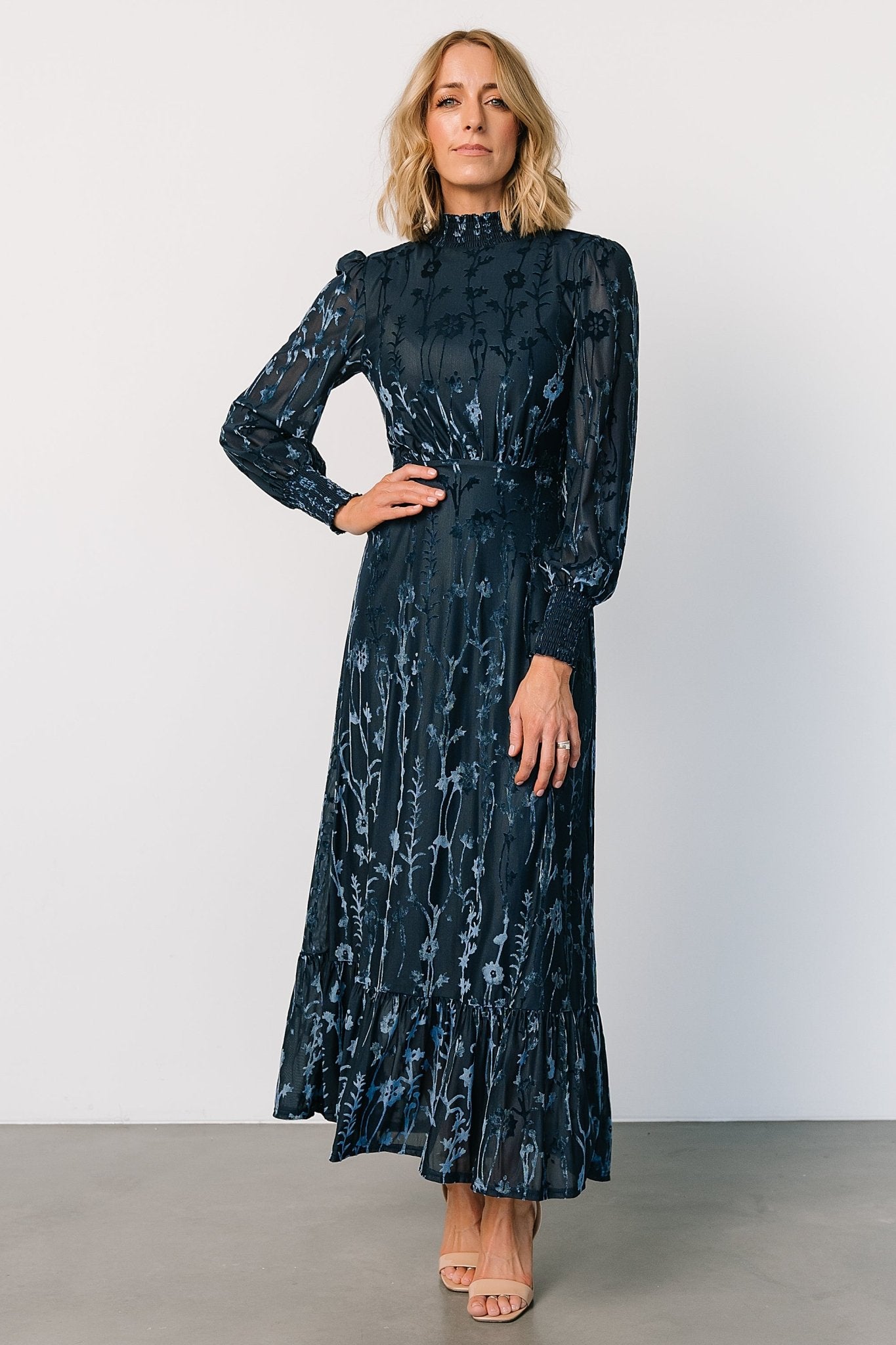 Penelope Velvet Maxi Dress | Midnight Blue 2025 New