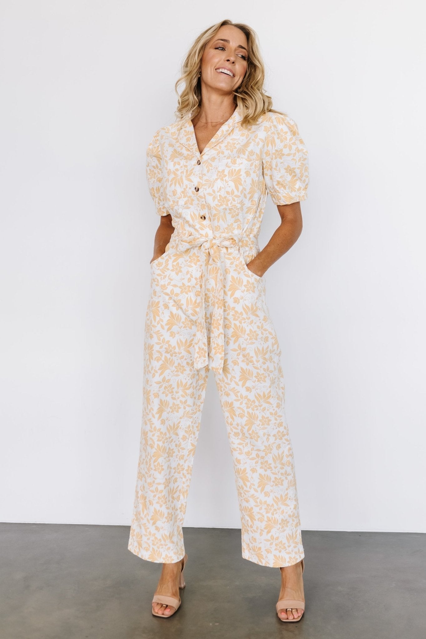 Annalise Jumpsuit | White + Yellow Cheapest For Sale