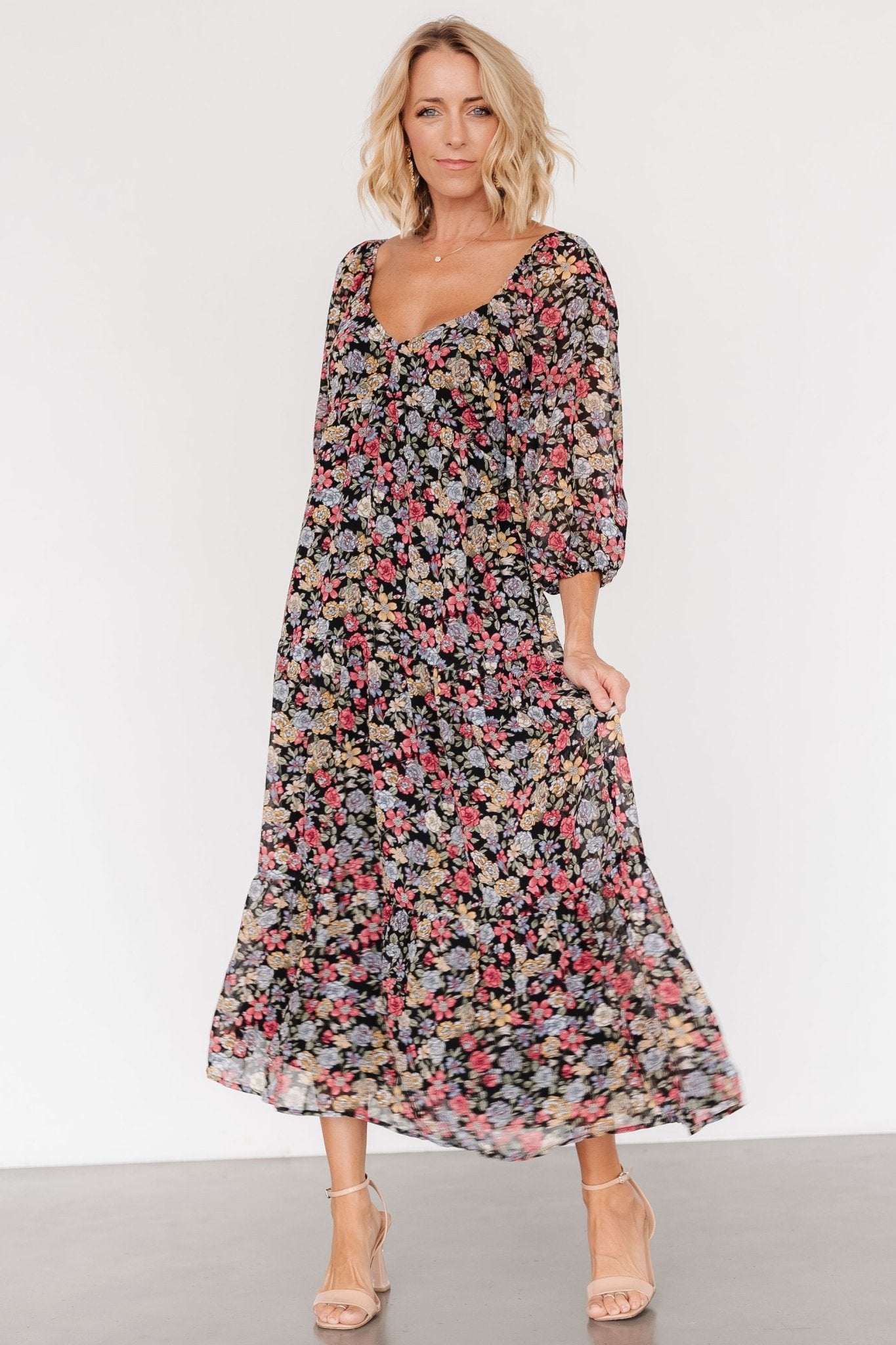 Nevaeh Bubble Sleeve Dress | Multi Floral Sale Pre Order