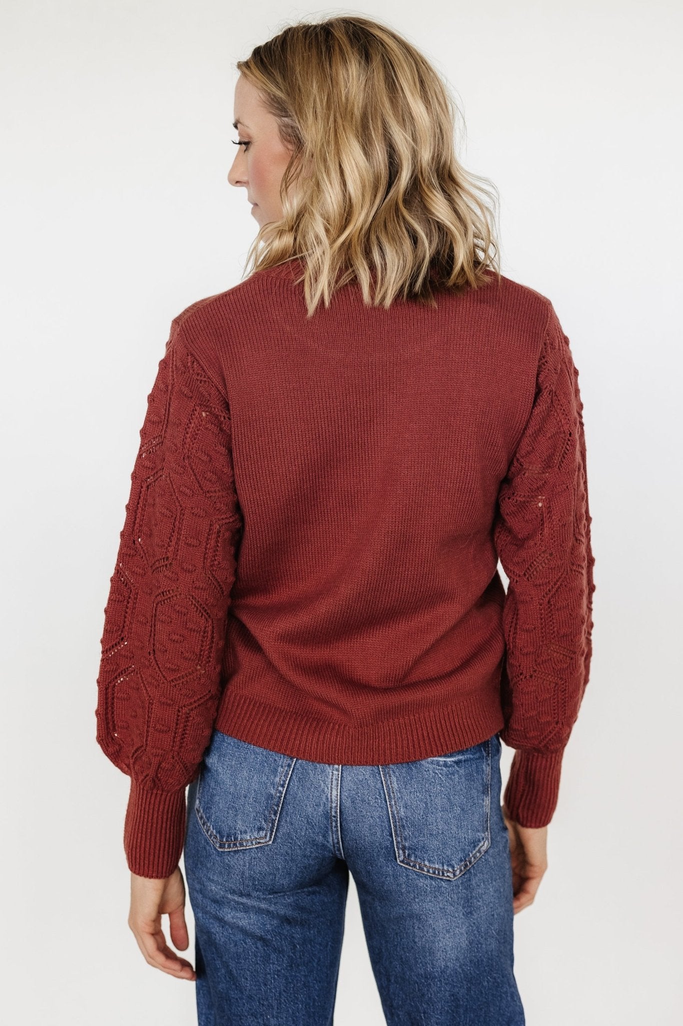 Devri Pointelle Sweater | Rust Geniue Stockist Cheap Online