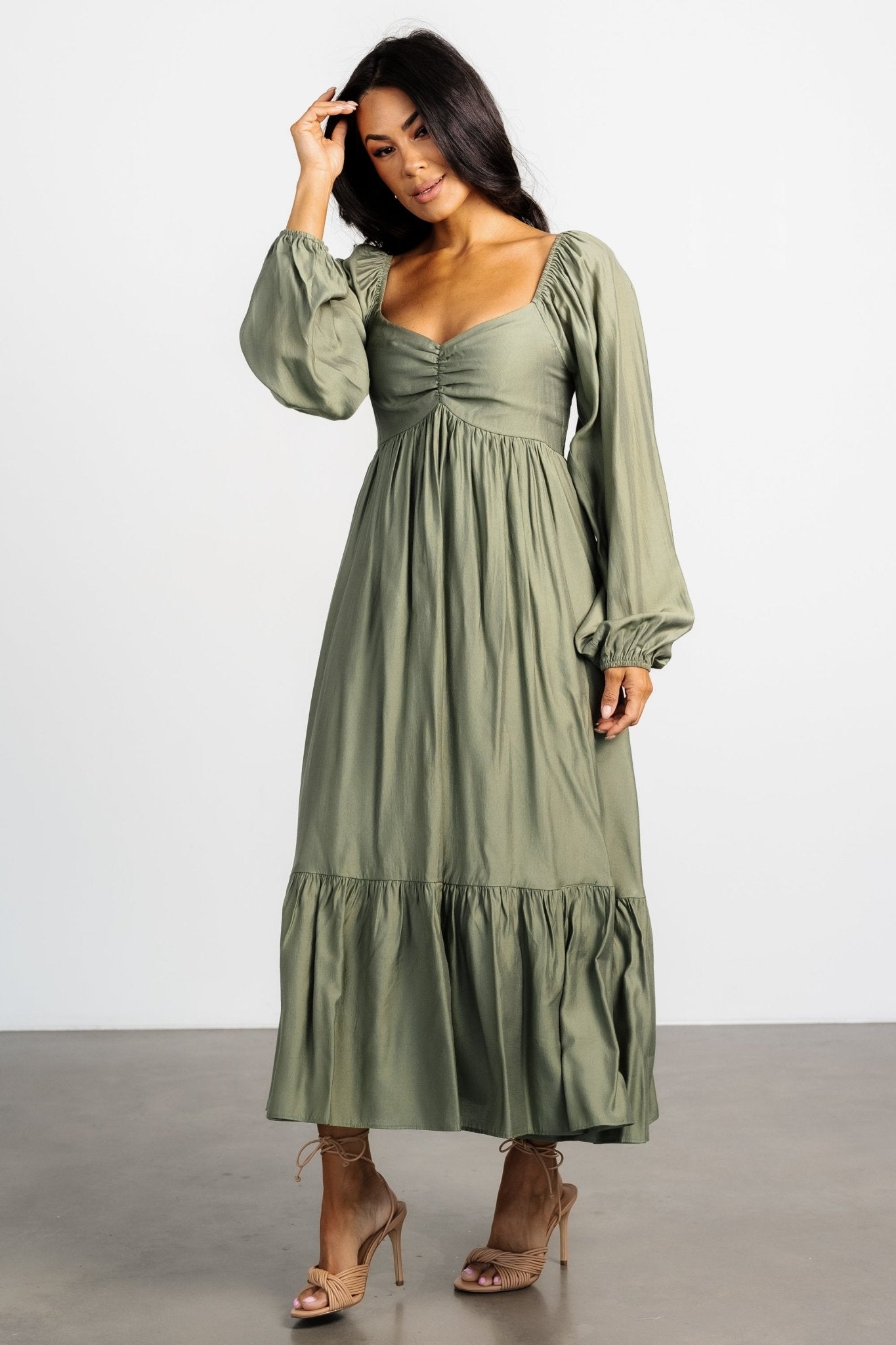 Brittany Long Sleeve Dress | Olive Pices Cheap Online