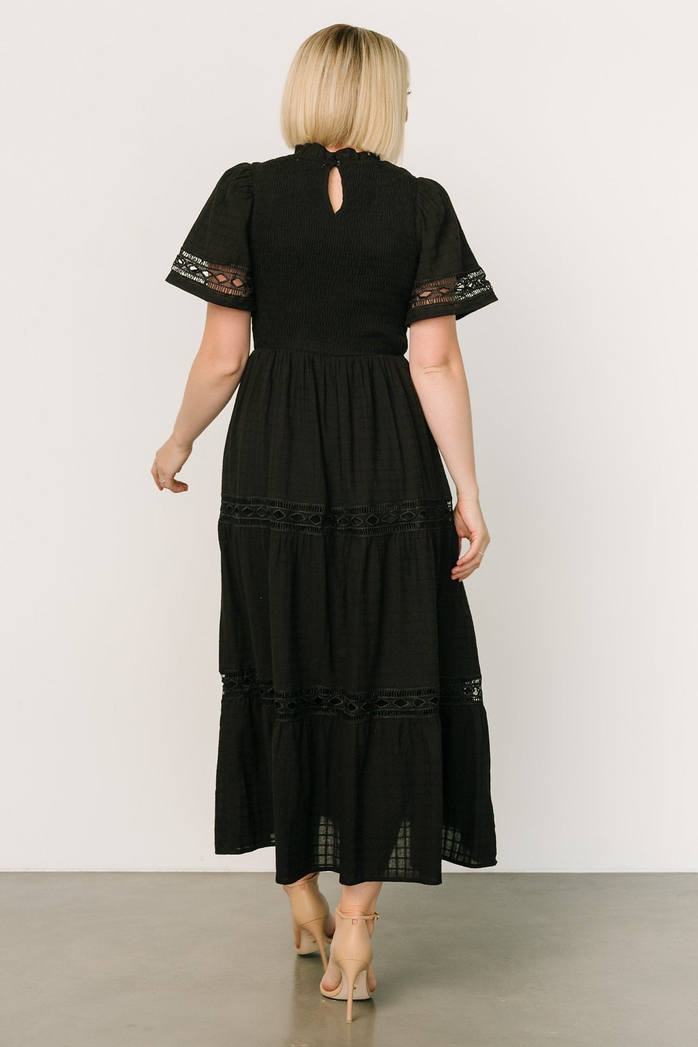 Loveland Geo Lace Maxi Dress | Black Cheap Sale Looking For