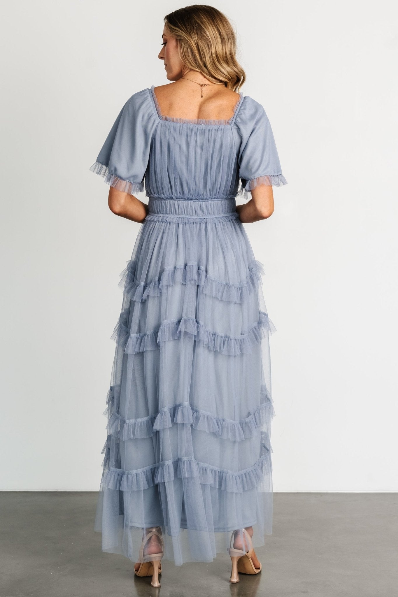 Magdalena Tulle Maxi Dress | Dusty Blue Order Cheap Pice