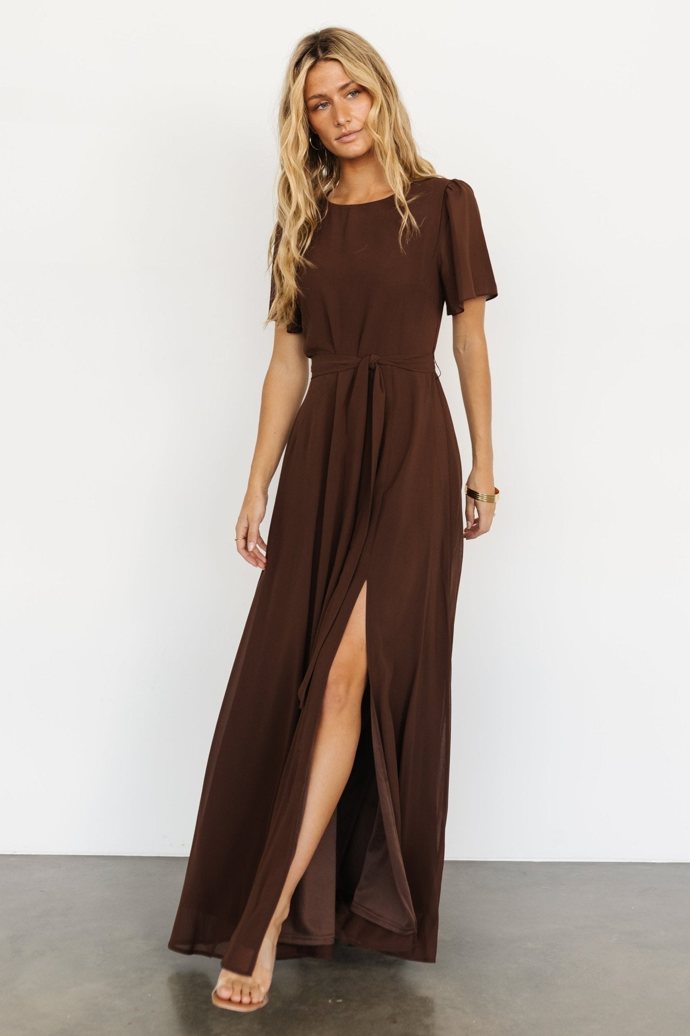 Naomi Short Sleeve Maxi Dress | Espresso Free Shipping New Styles