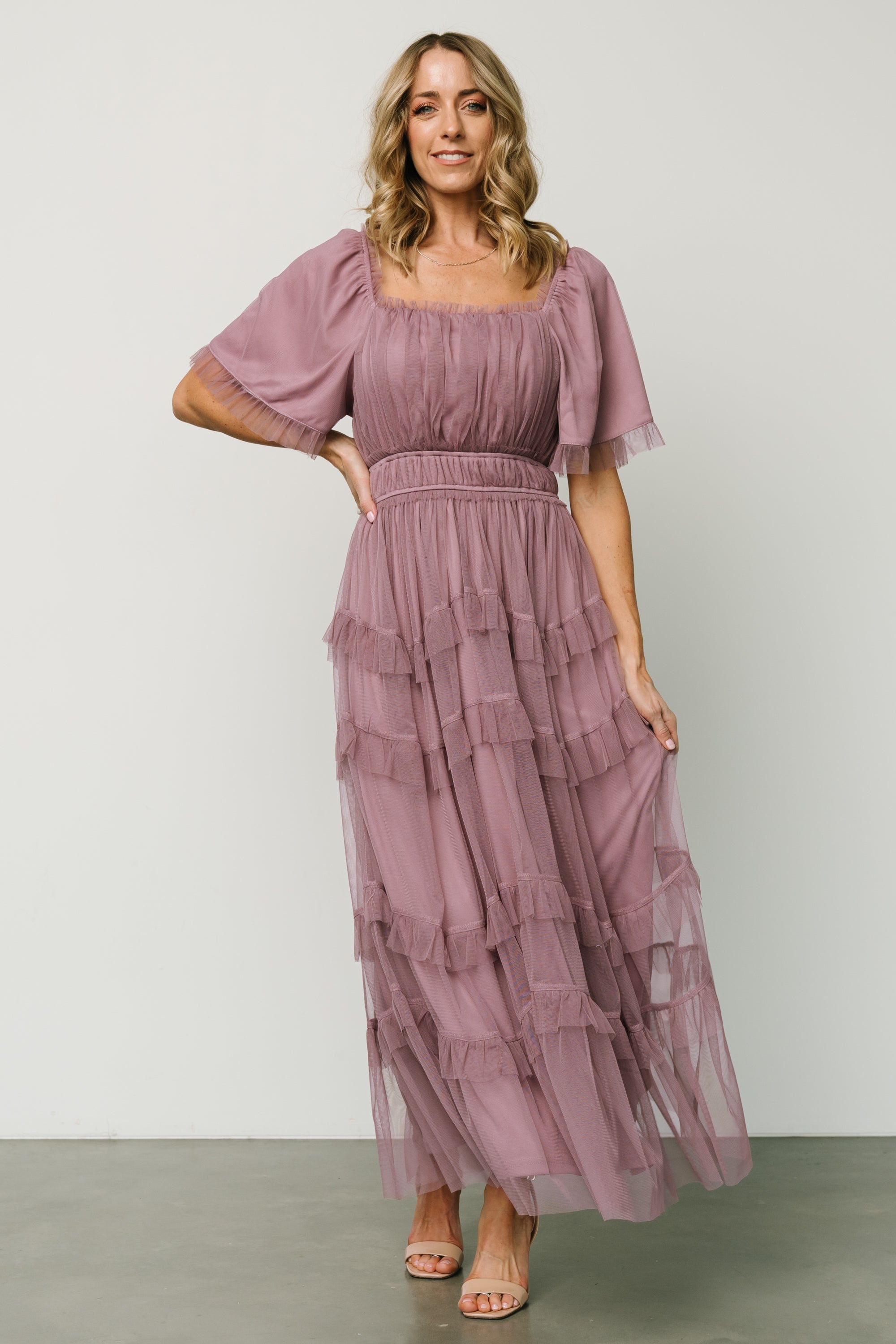 Magdalena Tulle Maxi Dress | Dusty Orchid Online Online For Sale