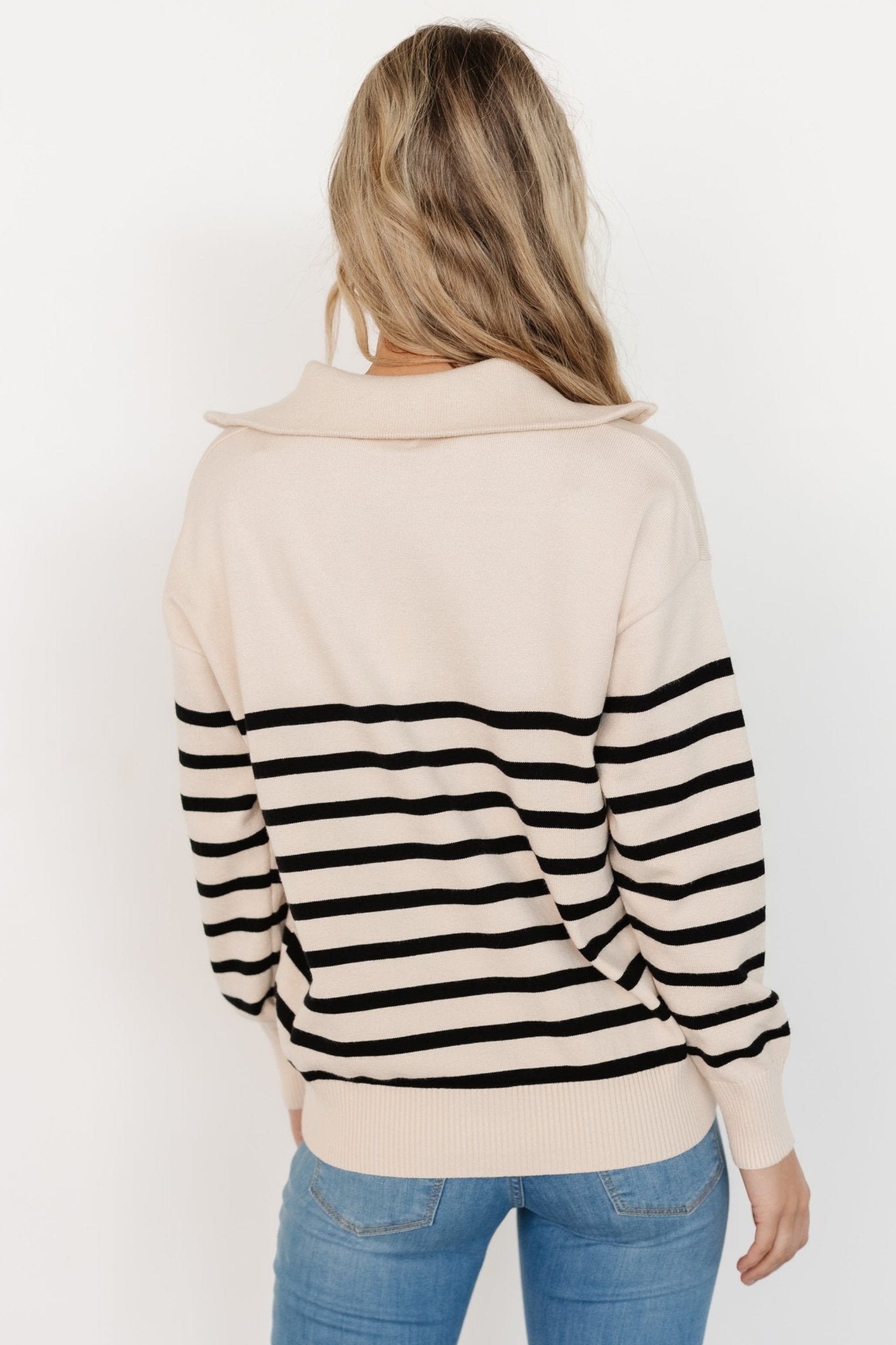 Sterling Half Zip Sweater | Beige + Black Visa Payment