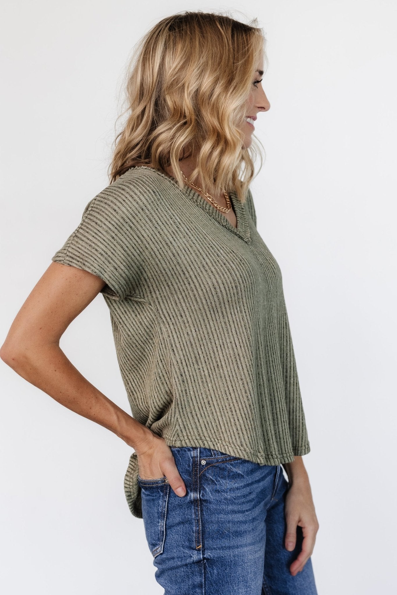 Tylee Knit Top | Dusty Olive Cheap Sale Many Kinds Of