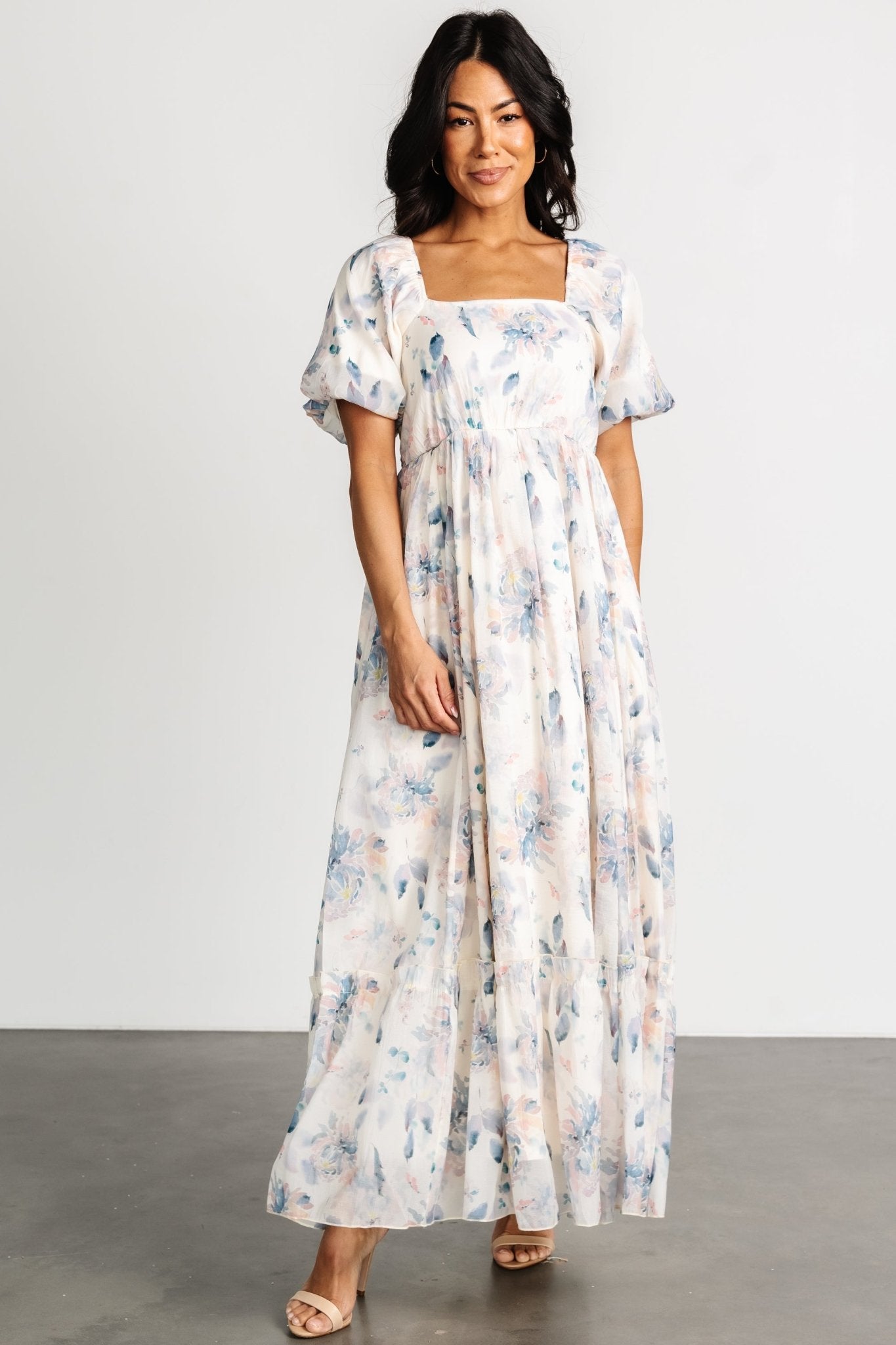 Dalia Maxi Dress | Cream + Blue Floral Tumblr