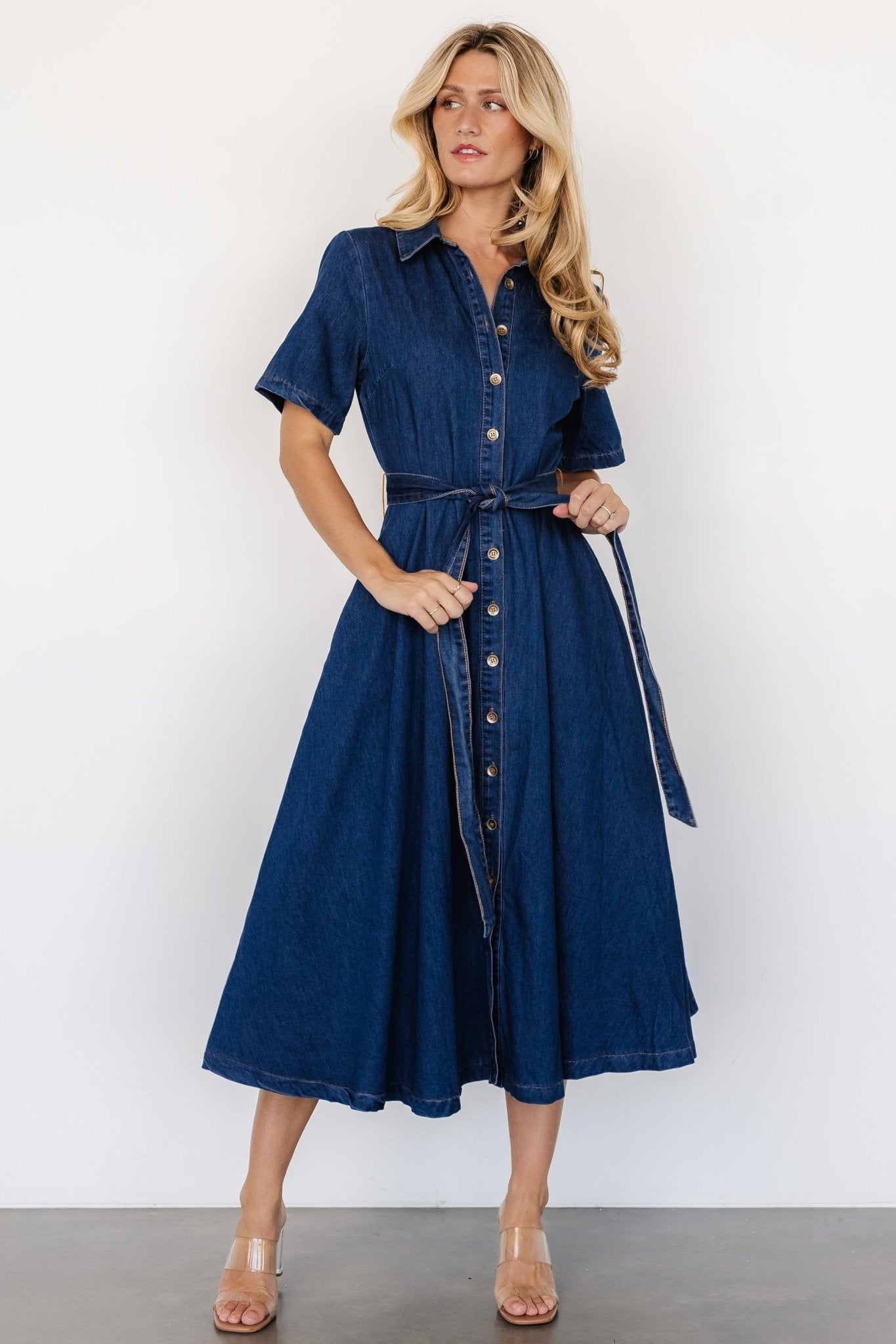 Janelle Midi Dress | Denim Blue Cheap Sale Low Pice