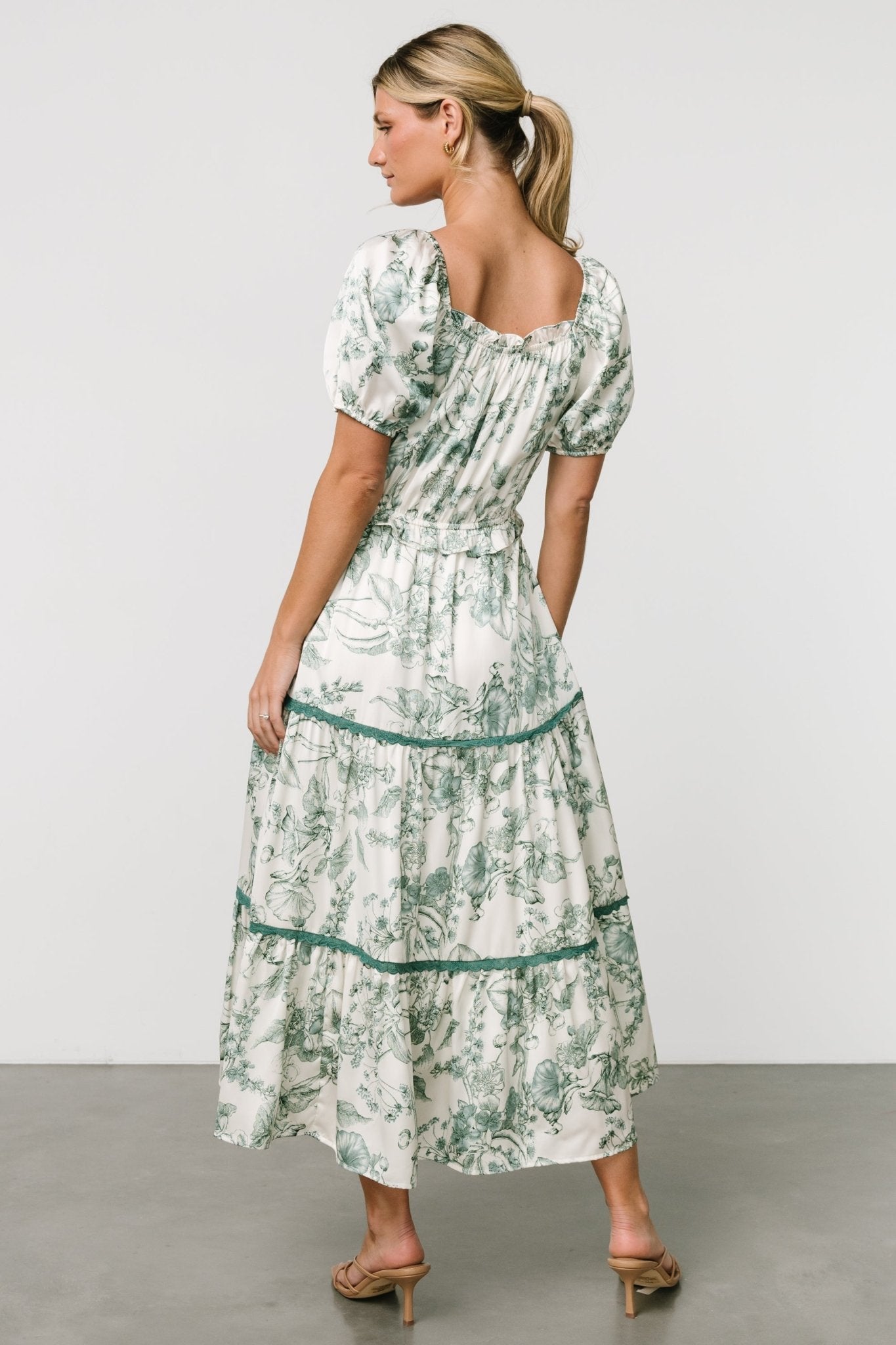 Ruthie Tiered Midi Dress | Green Print Cheap Sale Looking For