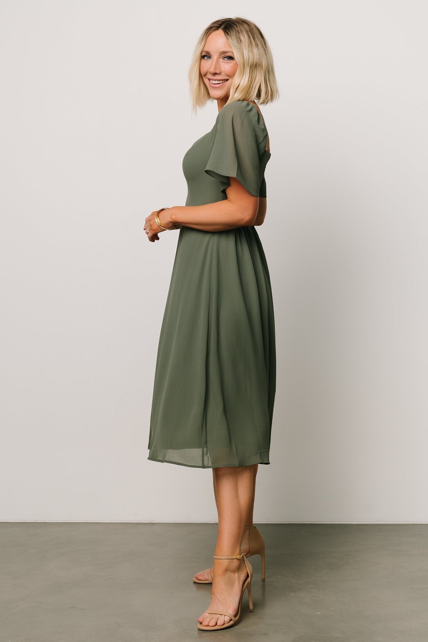 Colette Sweetheart Midi Dress | Dark Sage Buy Cheap Buy