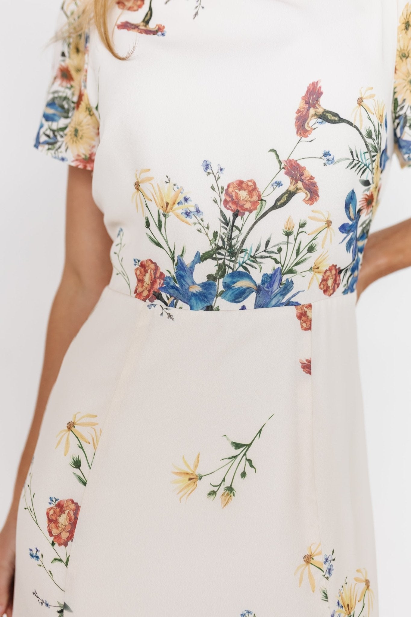 Kirsten Midi Dress | Cream Floral Free Shipping Shop For