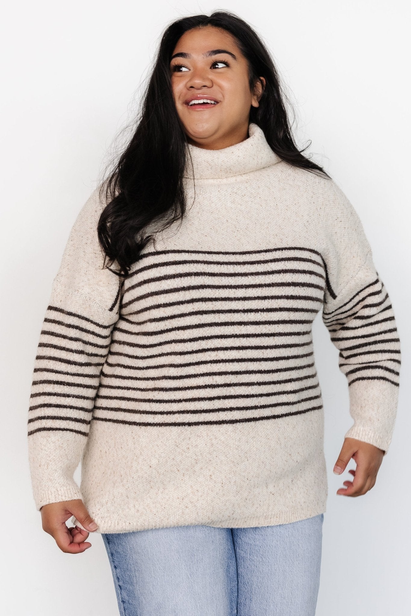 Pennington Turtleneck Sweater | Cream Multi Stripe Tumblr Cheap Online