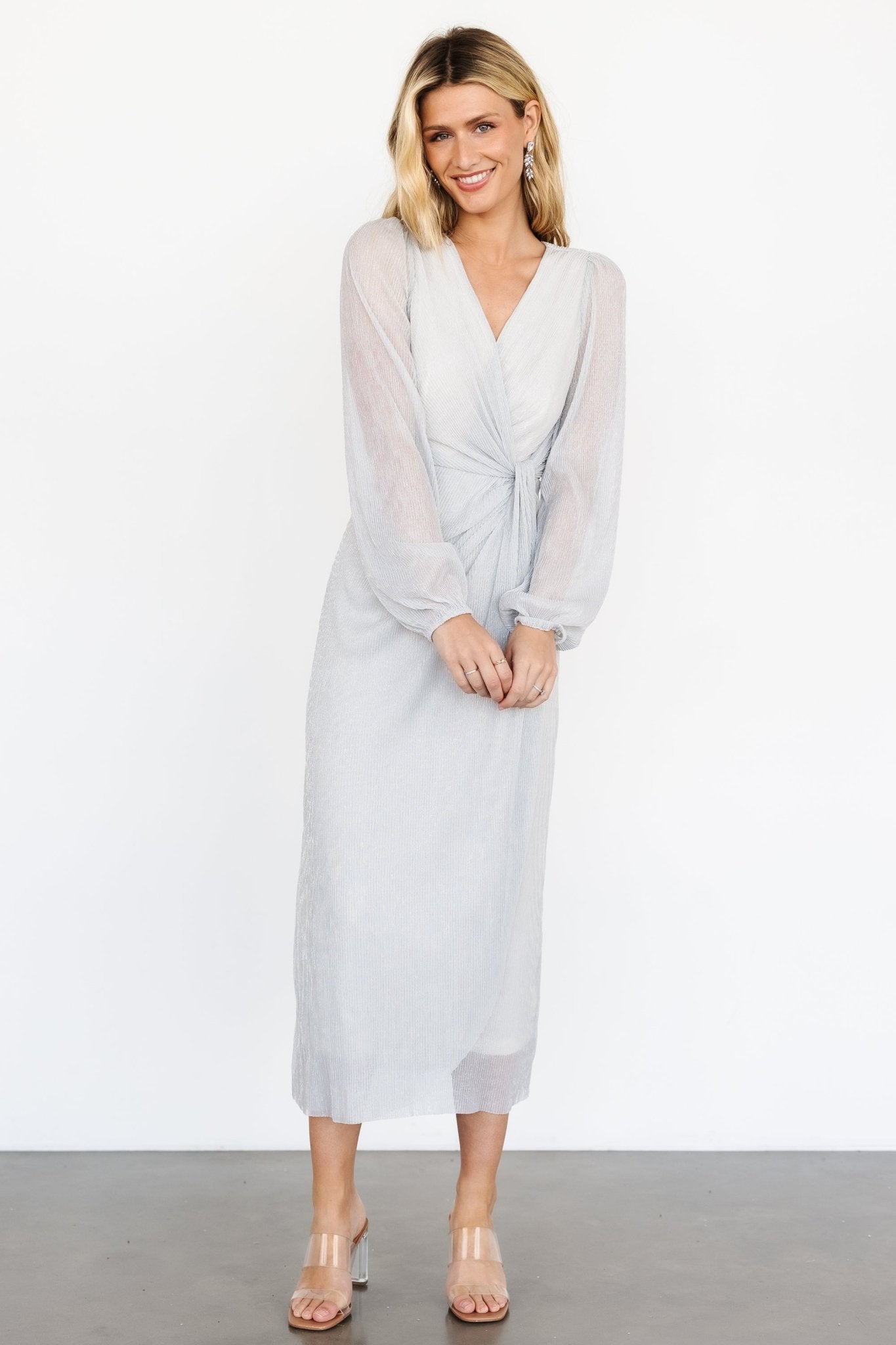 Devlyn Pleated Dress | Silver Shimmer The Cheapest Cheap Online